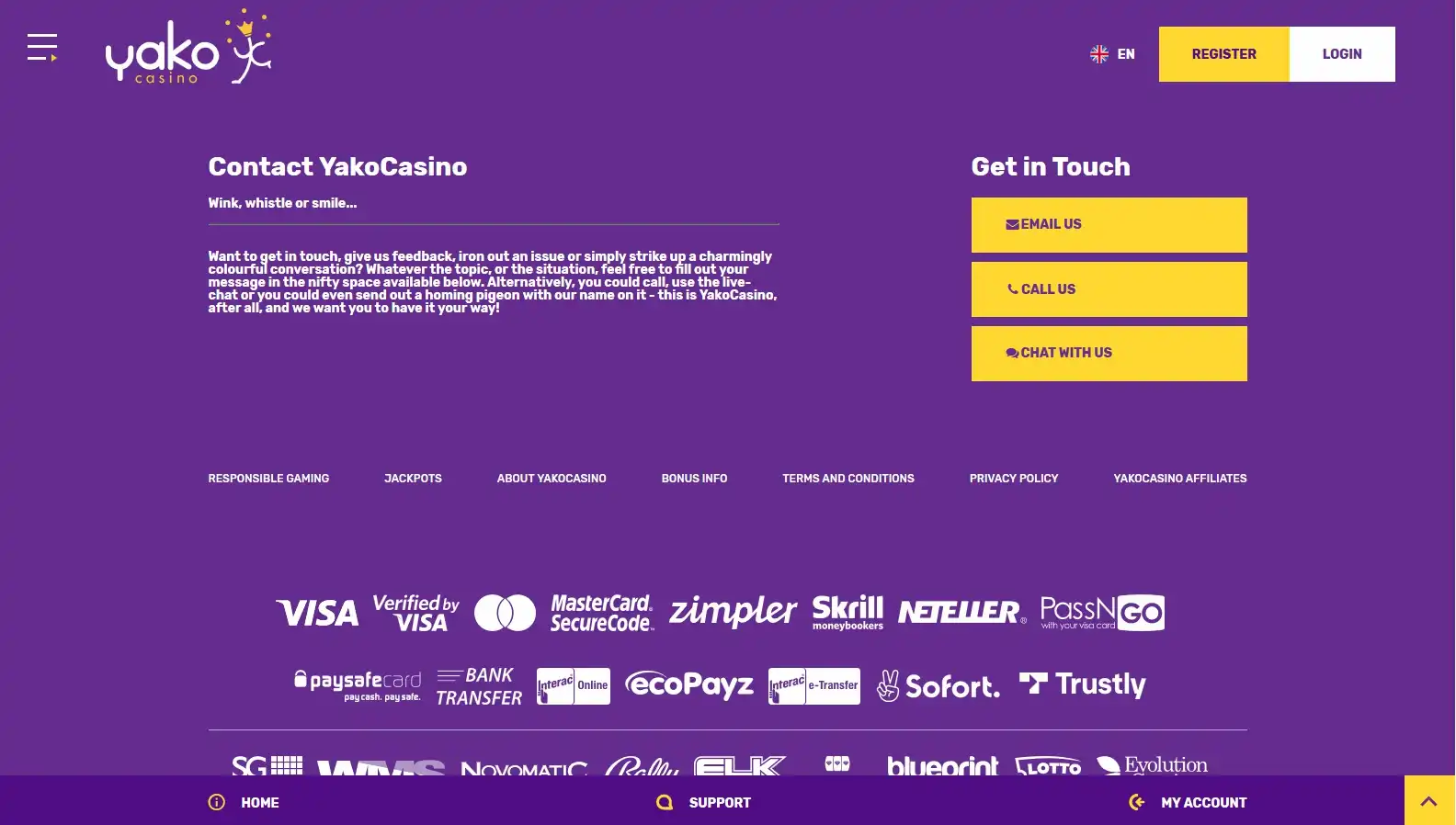 Yako Casino Support