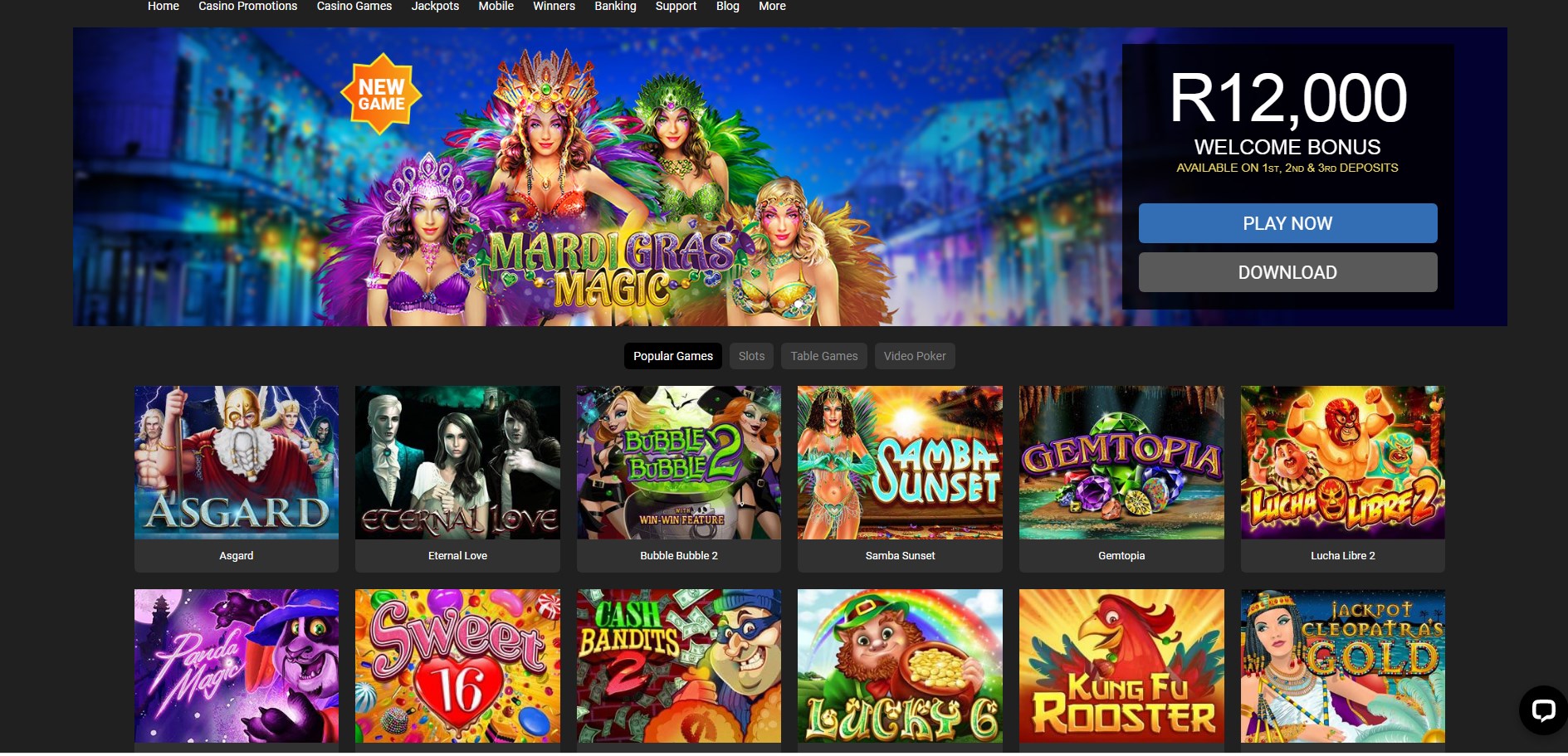 Yebo Casino Games