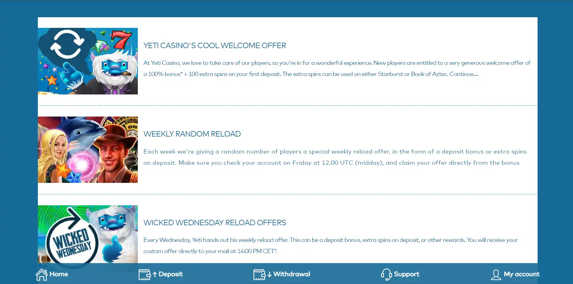 Yeti Casino No Deposit Bonus