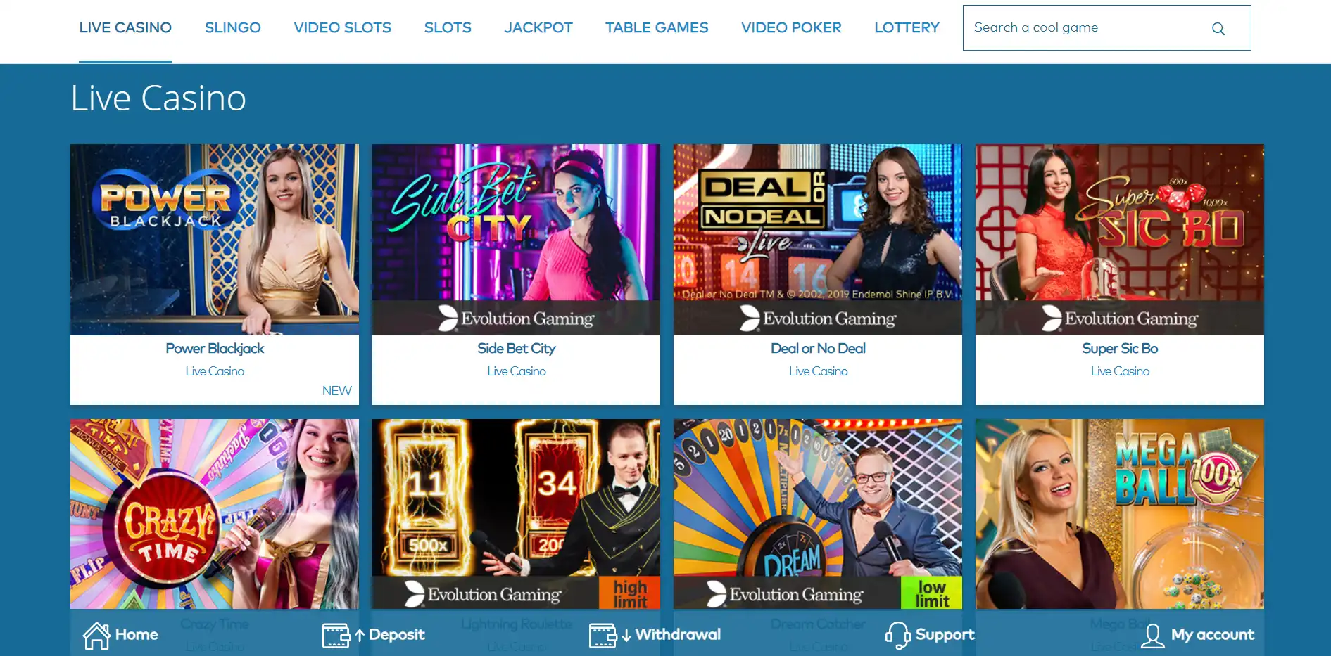Yeti Casino Live Dealer Games