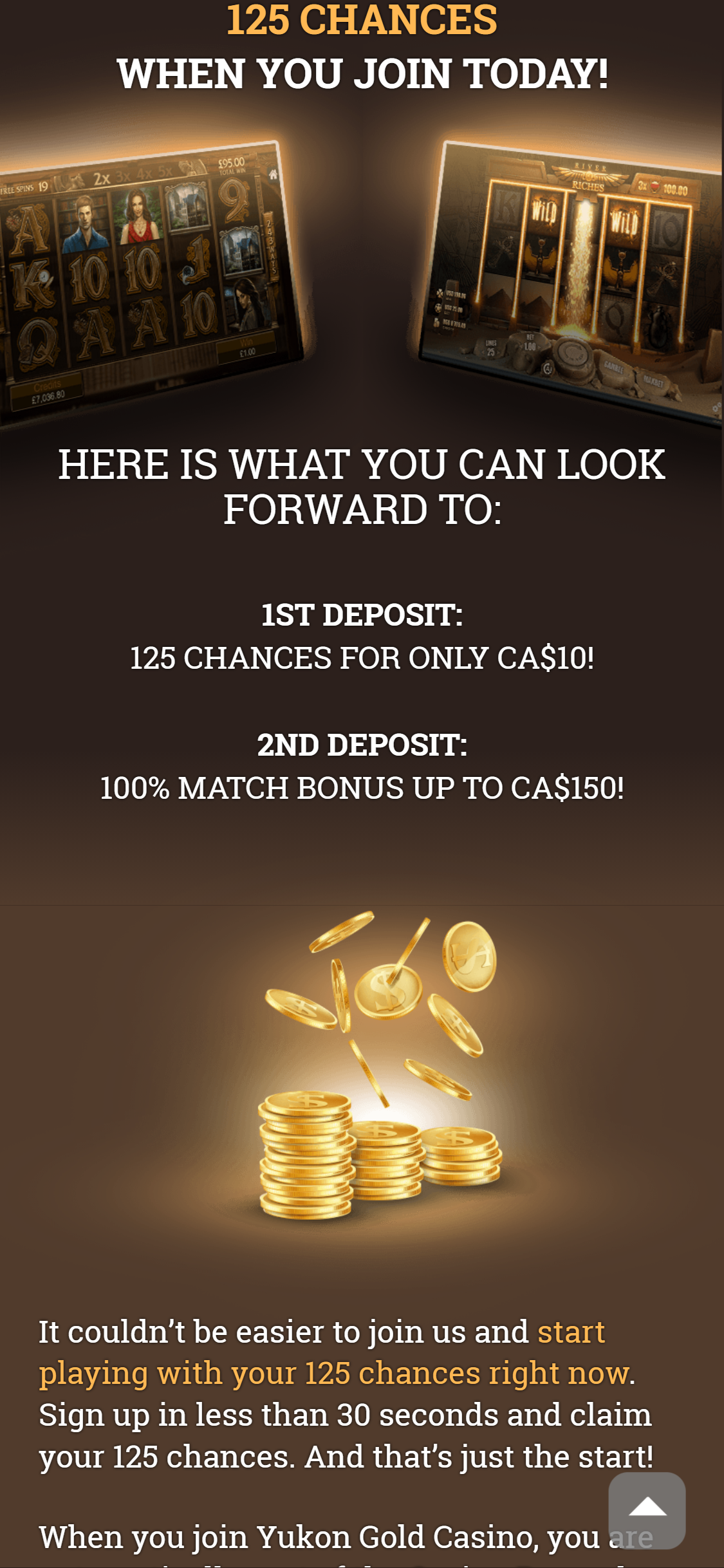 Yukon Gold Casino EU Mobile No Deposit Bonus Review