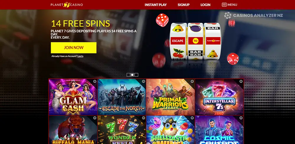 Planet 7 Casino 0 free chip available for NZ players.