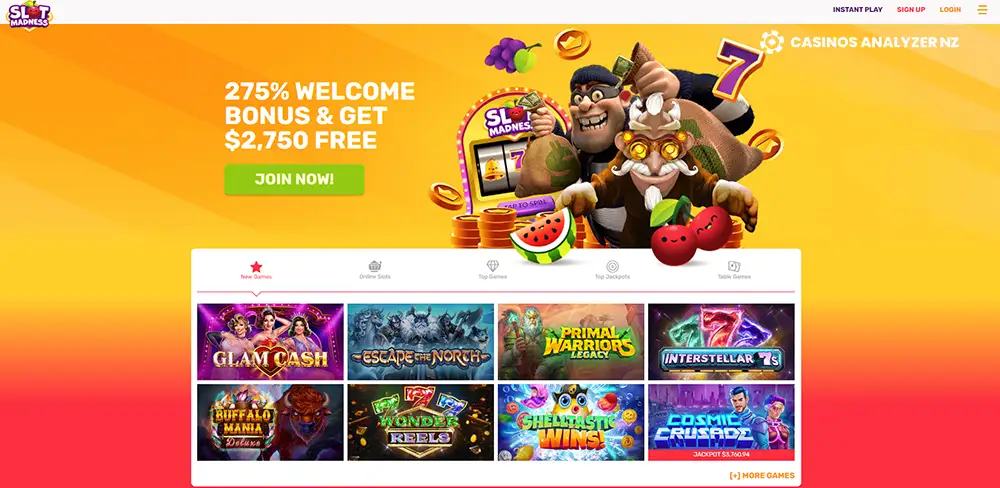 Slot Madness 0 no deposit bonus codes available to Kiwis at Slot Madness.