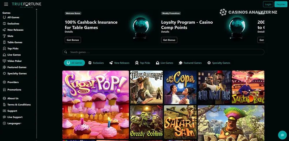 True Fortune Casino free chip available to Kiwi players.