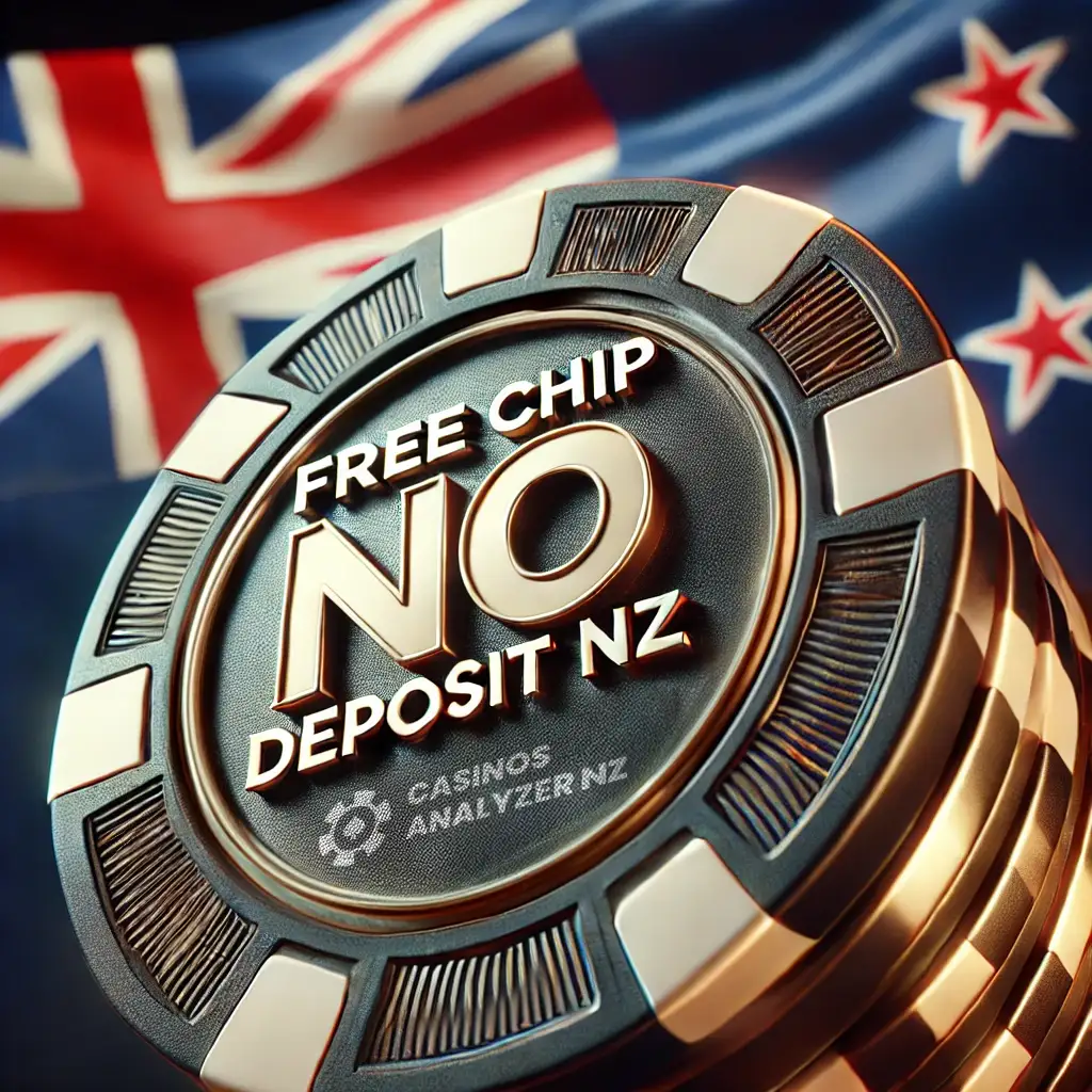 NZ flag on chip with Free Chip No Deposit NZ text.