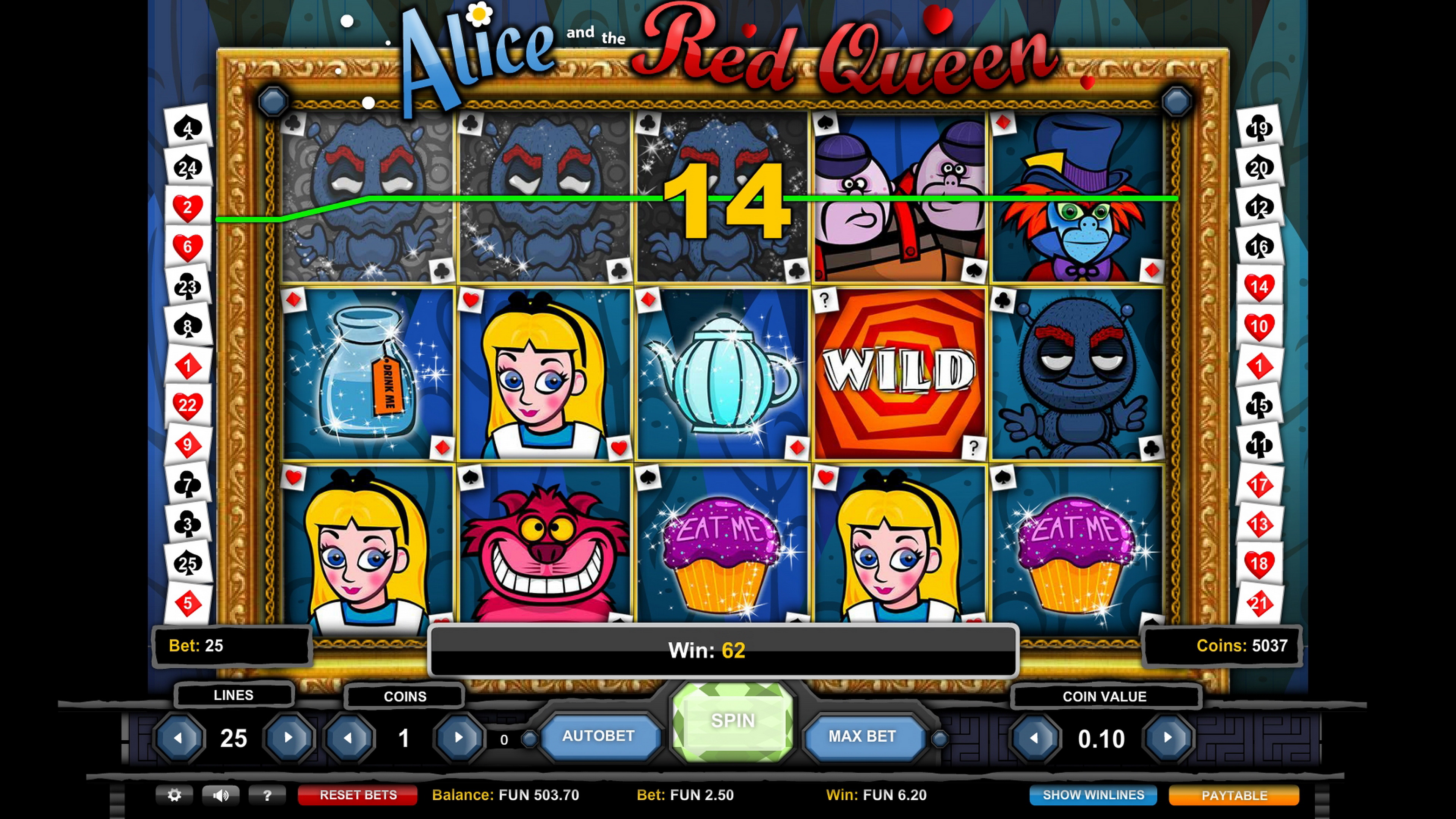 Win Money in Alice and the Red Queen Free Slot Game by 1x2 Gaming
