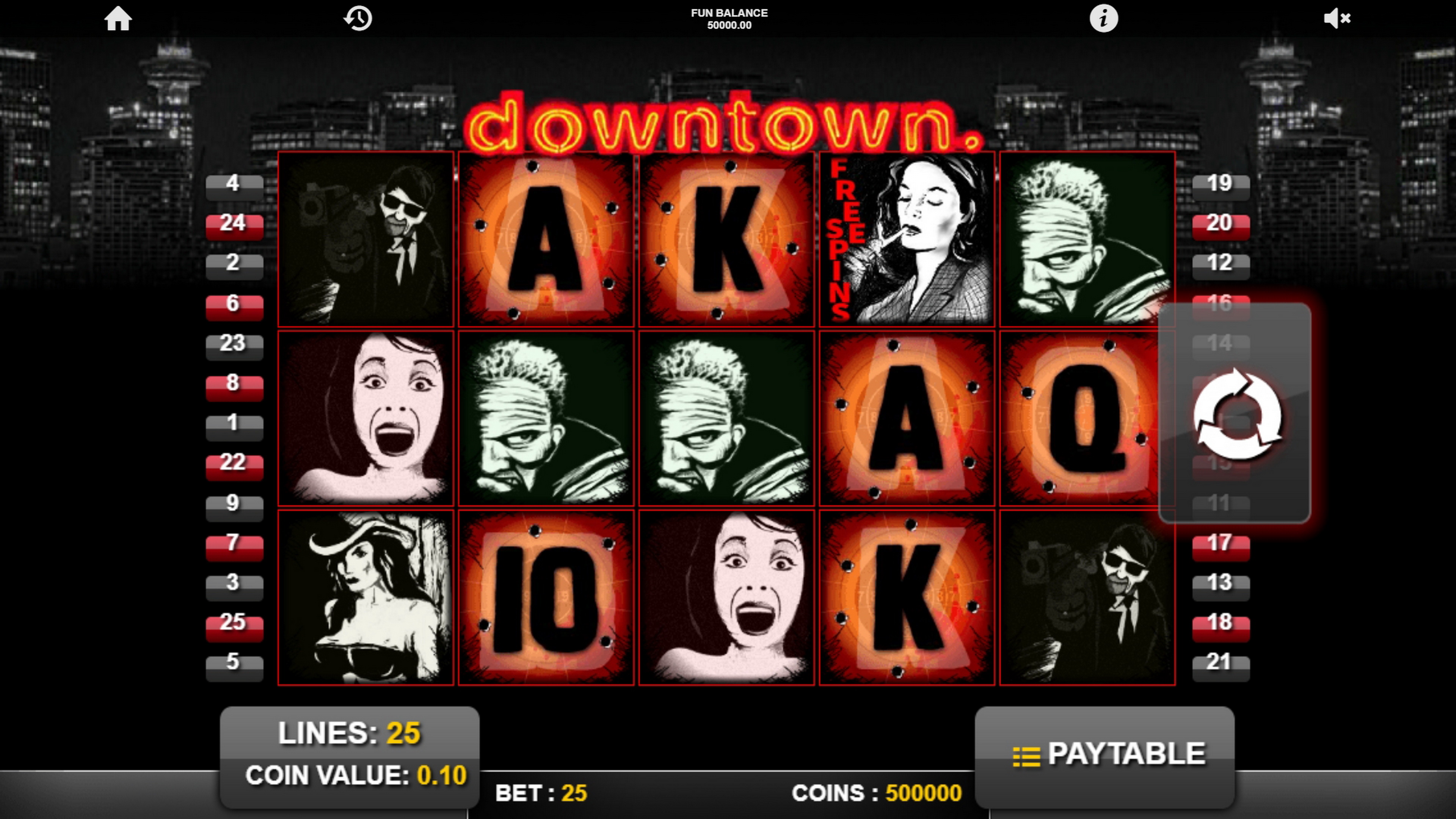 Reels in Downtown Slot Game by 1x2 Gaming
