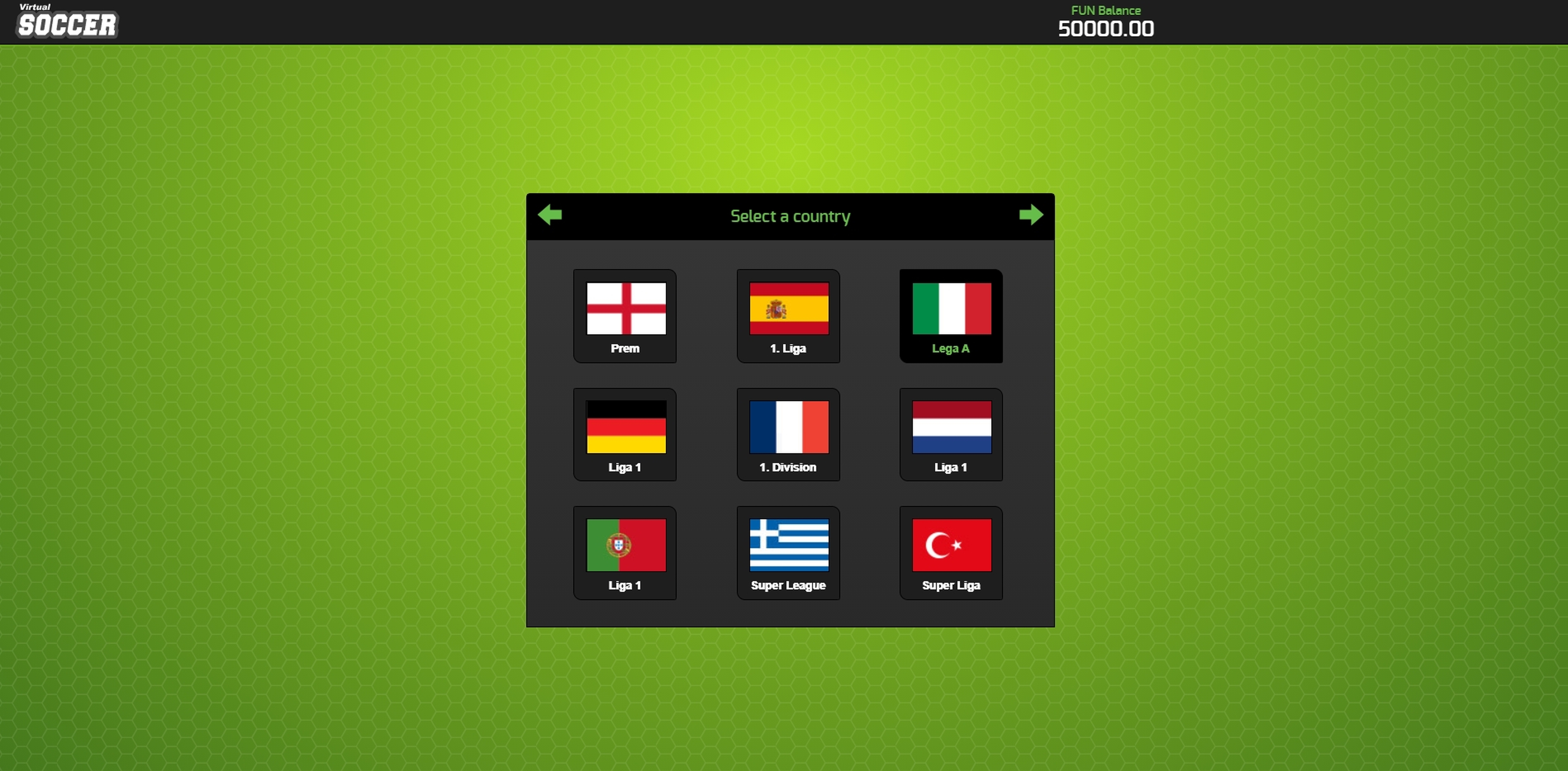 Play Virtual Soccer Free Casino Slot Game by 1x2Games