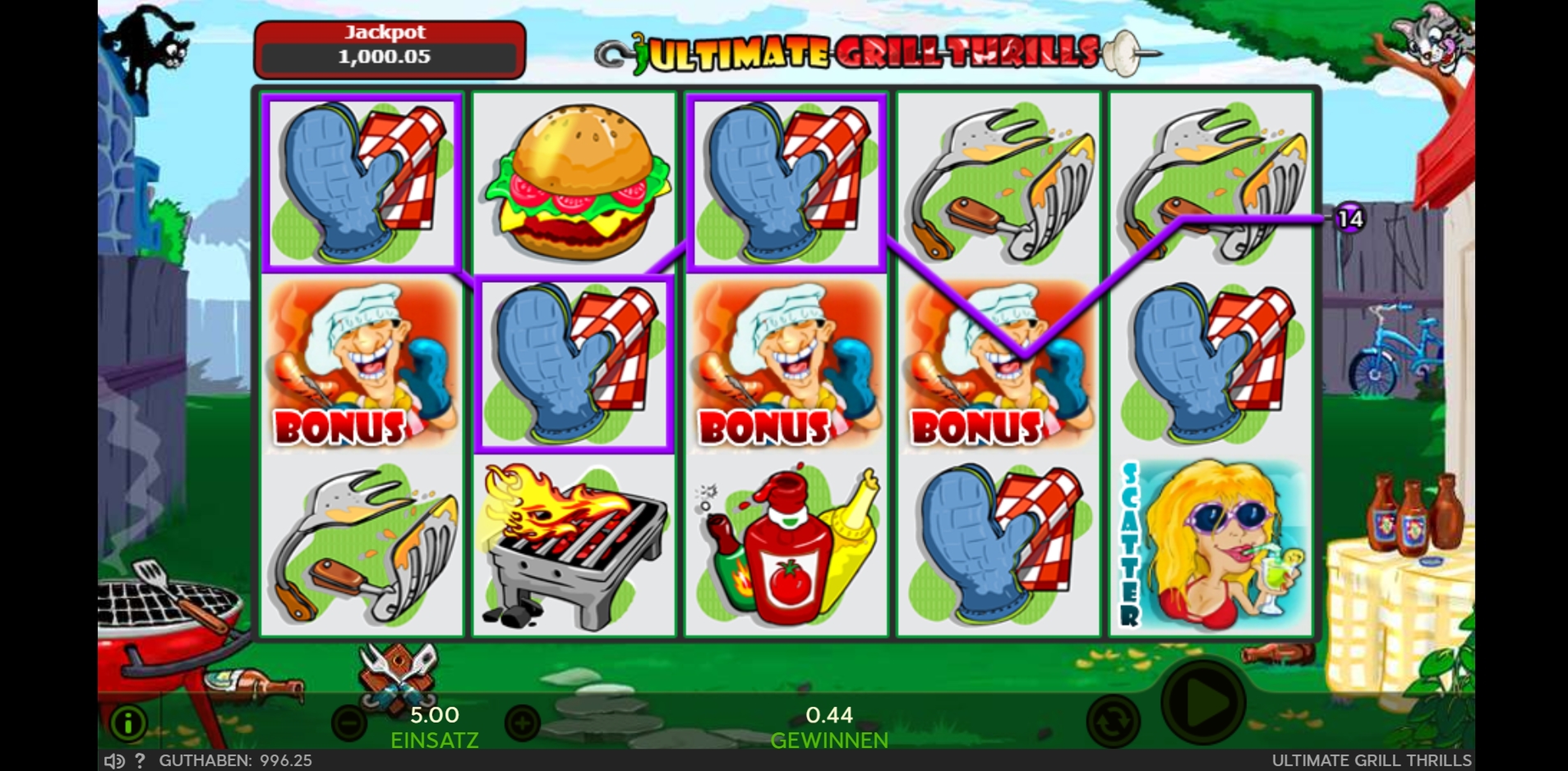 Win Money in Ultimate Grill Thrills Free Slot Game by 888 Gaming