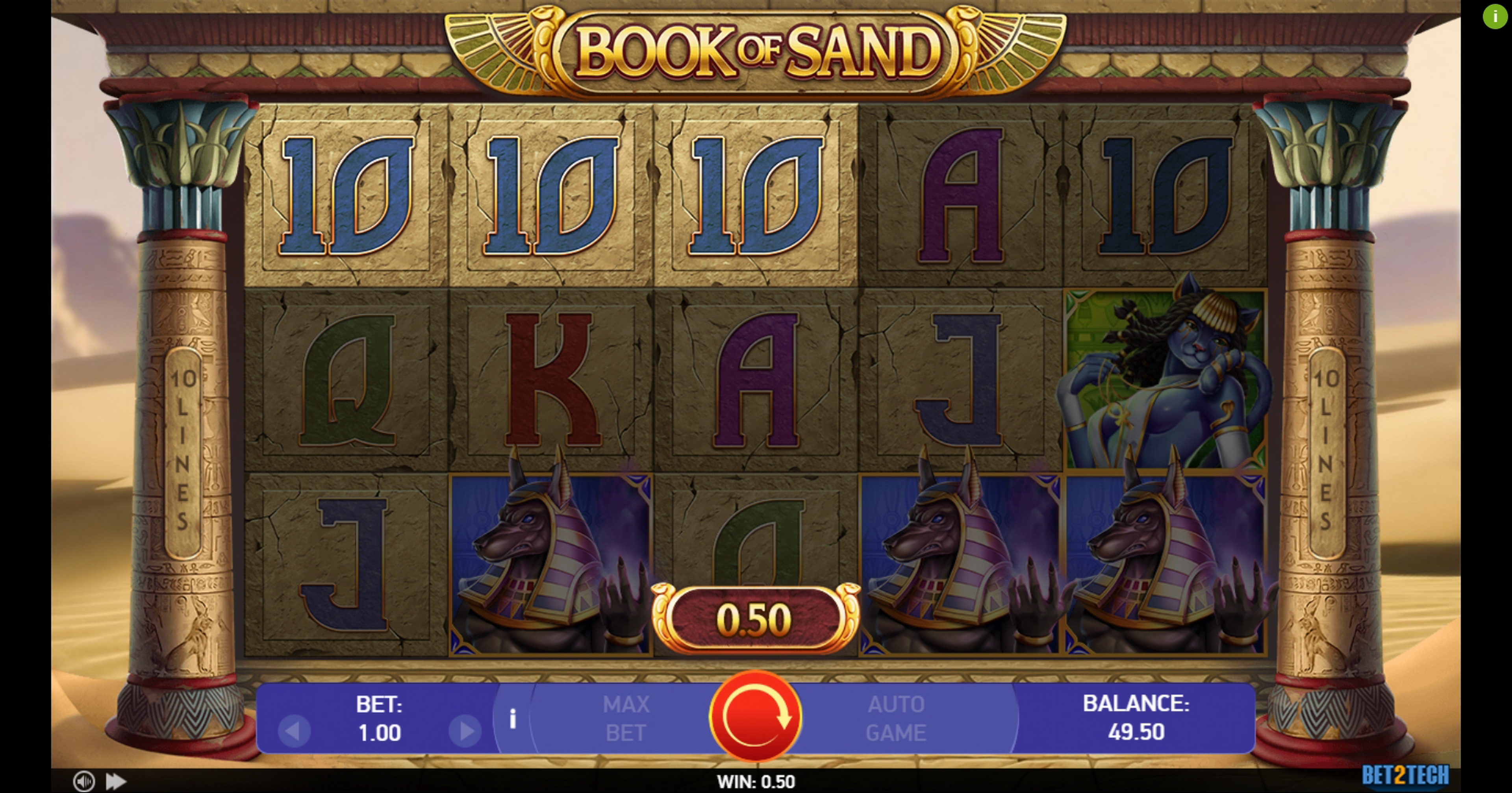 Win Money in Book of Sand Free Slot Game by Bet2Tech
