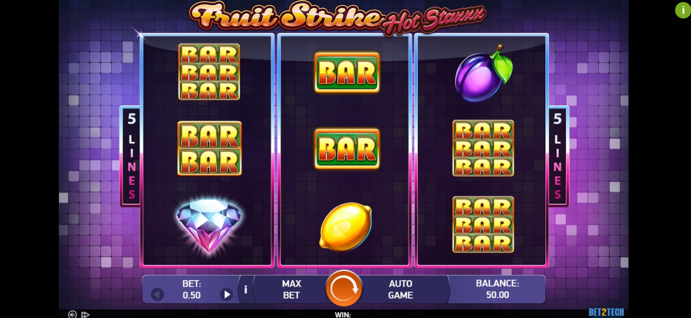 Reels in Fruit Strike: Hot Staxxx Slot Game by Bet2Tech