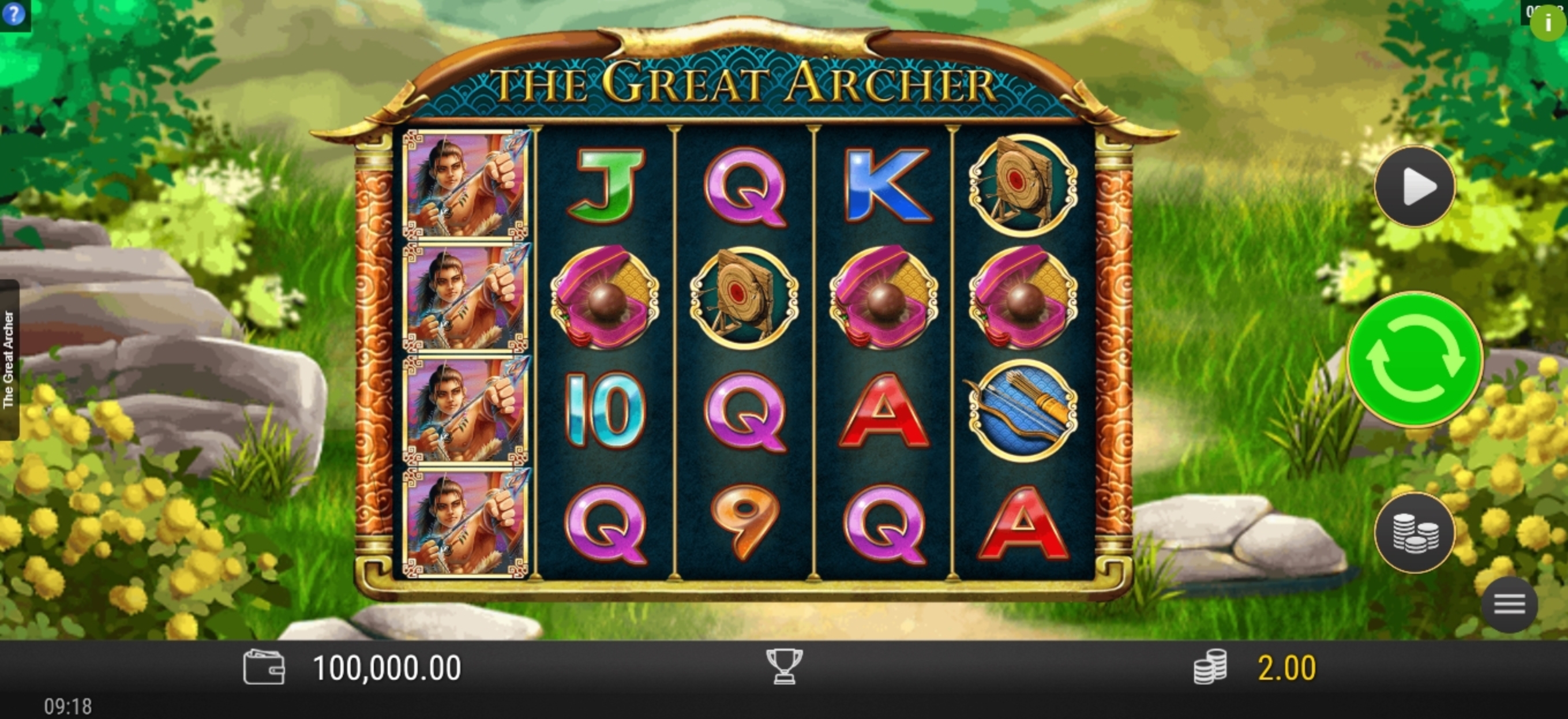 Reels in The Great Archer Slot Game by D-Tech