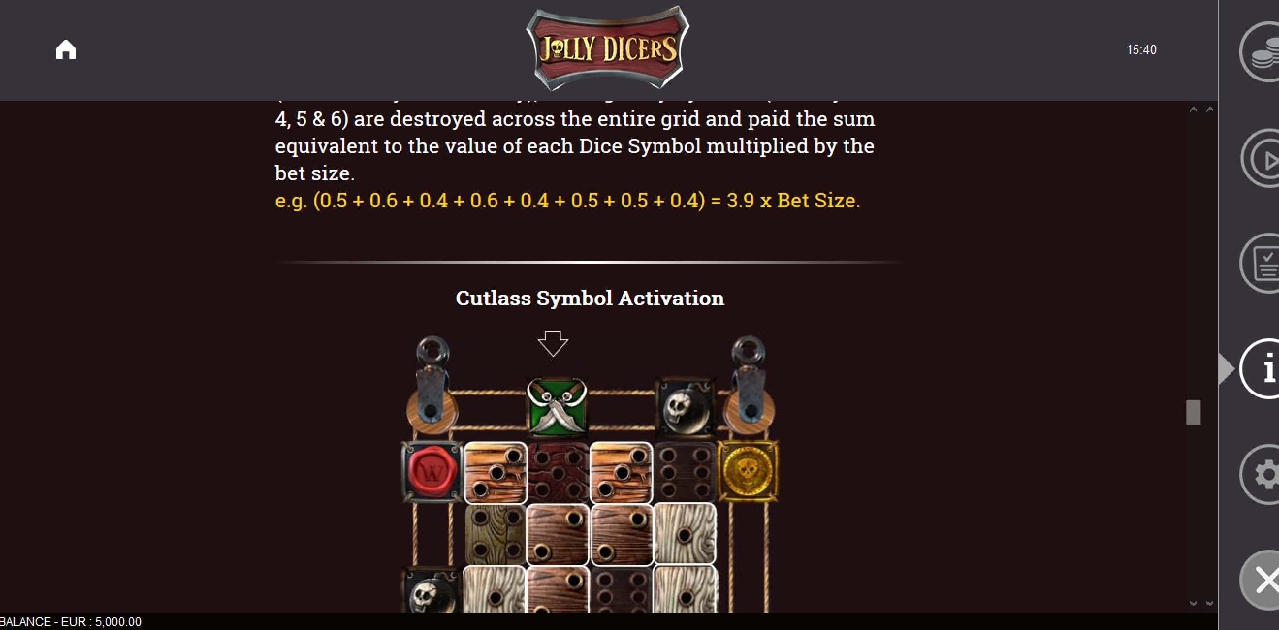 Info of Jolly Dicers Slot Game by DiceLab