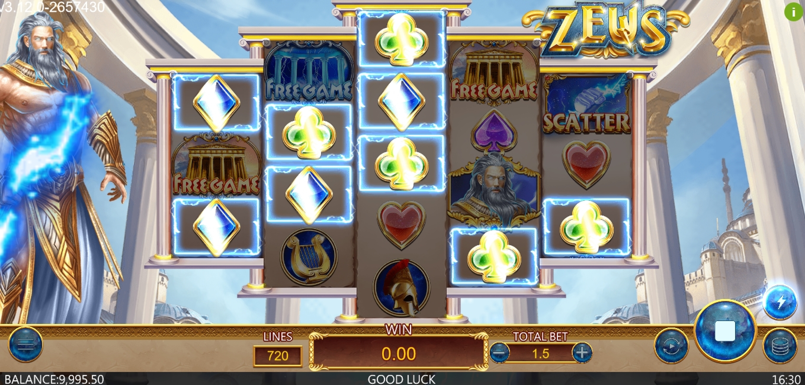 Win Money in Zeus Free Slot Game by Dragoon Soft