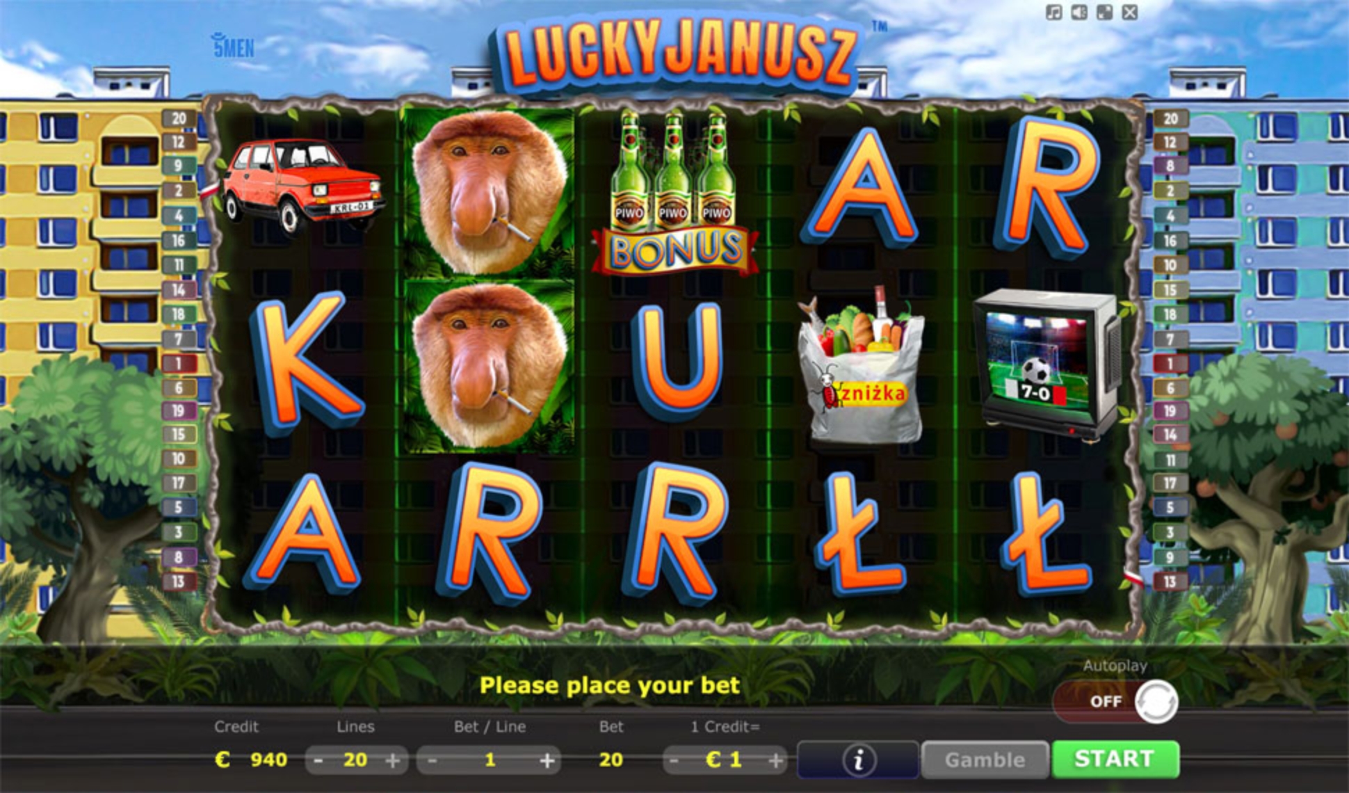 The Lucky Janusz Online Slot Demo Game by Five Men Games