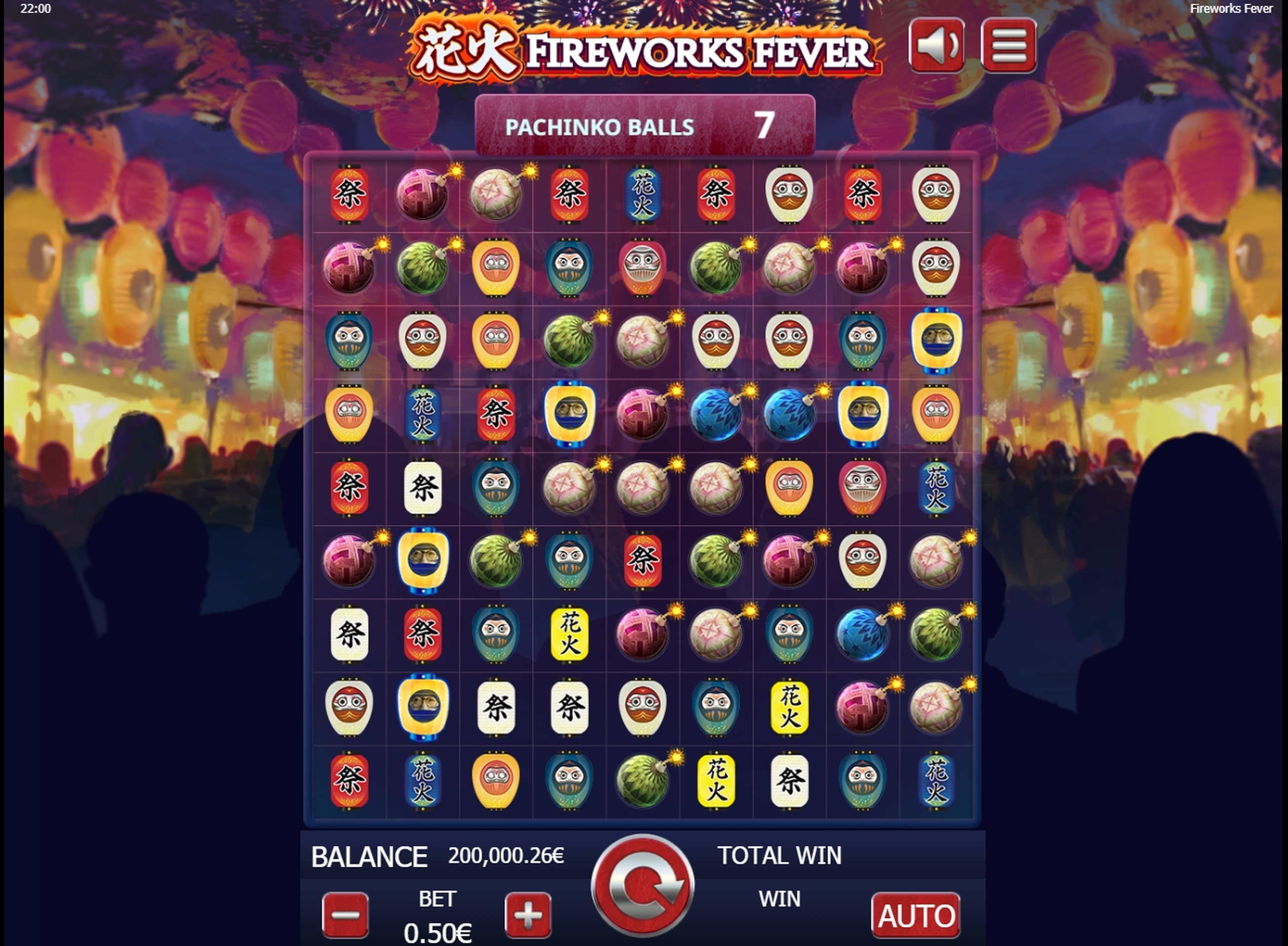 Reels in Fireworks Fever Slot Game by Gamatron