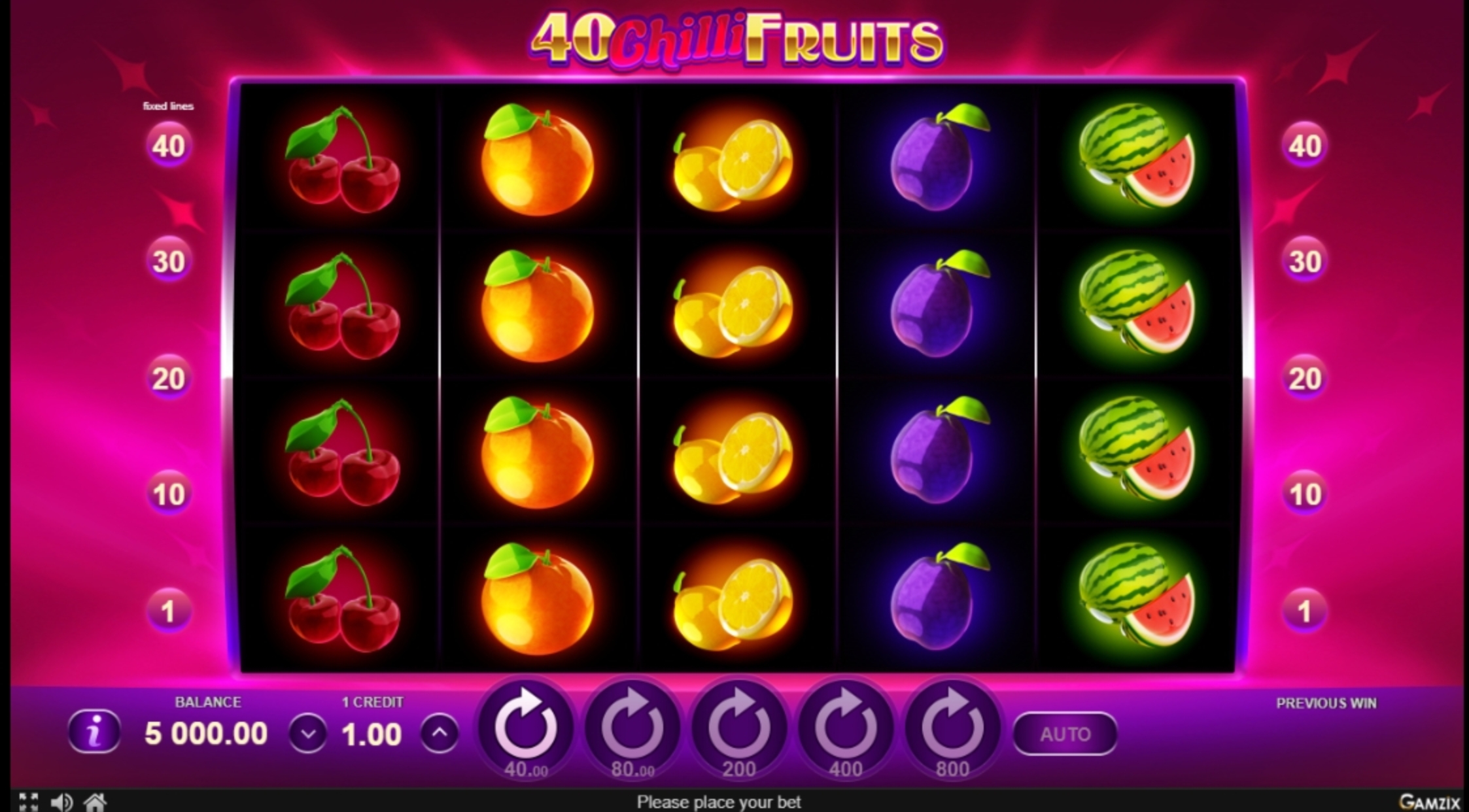Reels in 40 Chilli Fruits Slot Game by Gamzix