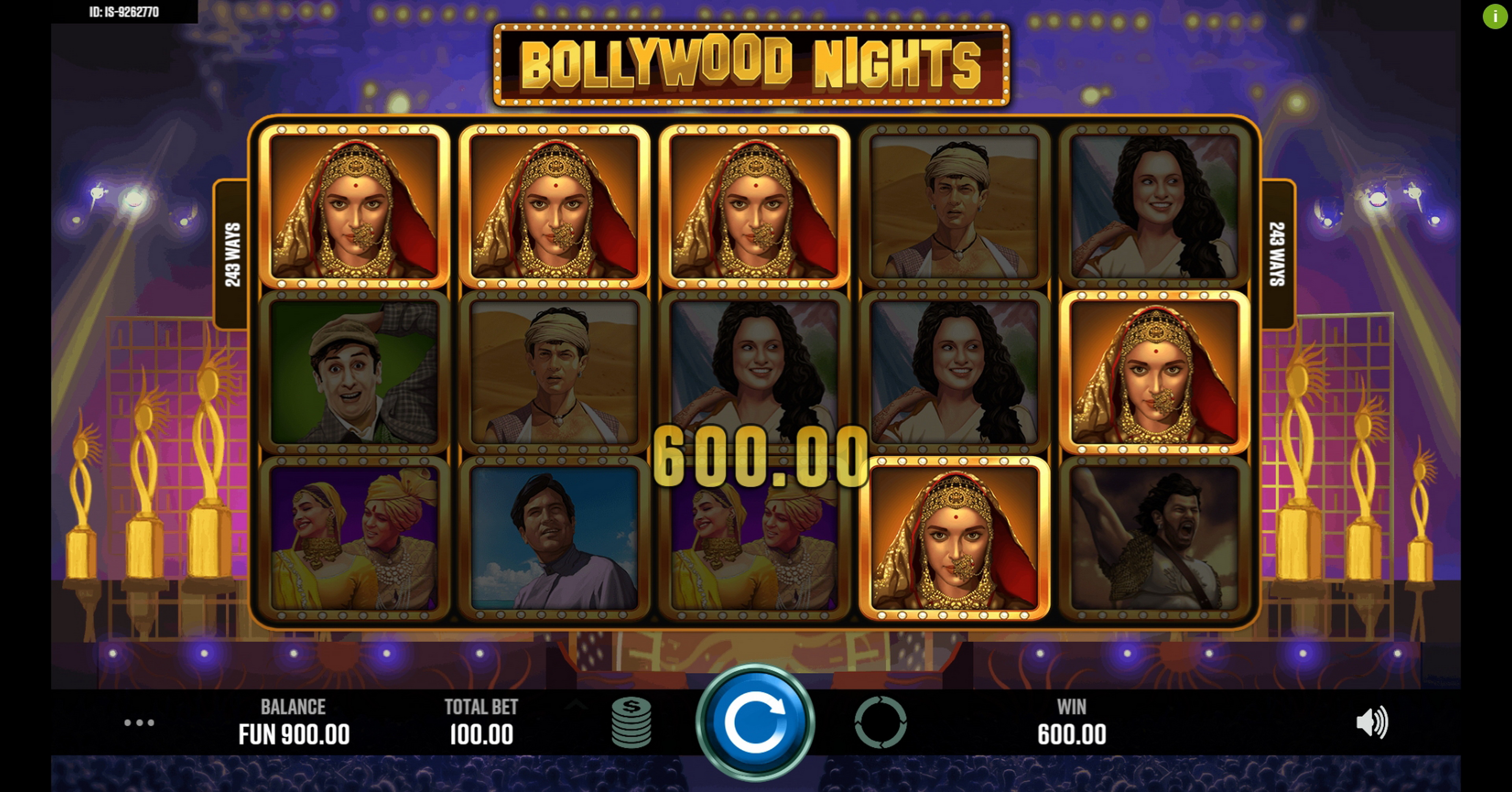 Win Money in Bollywood Nights Free Slot Game by Indi Slots