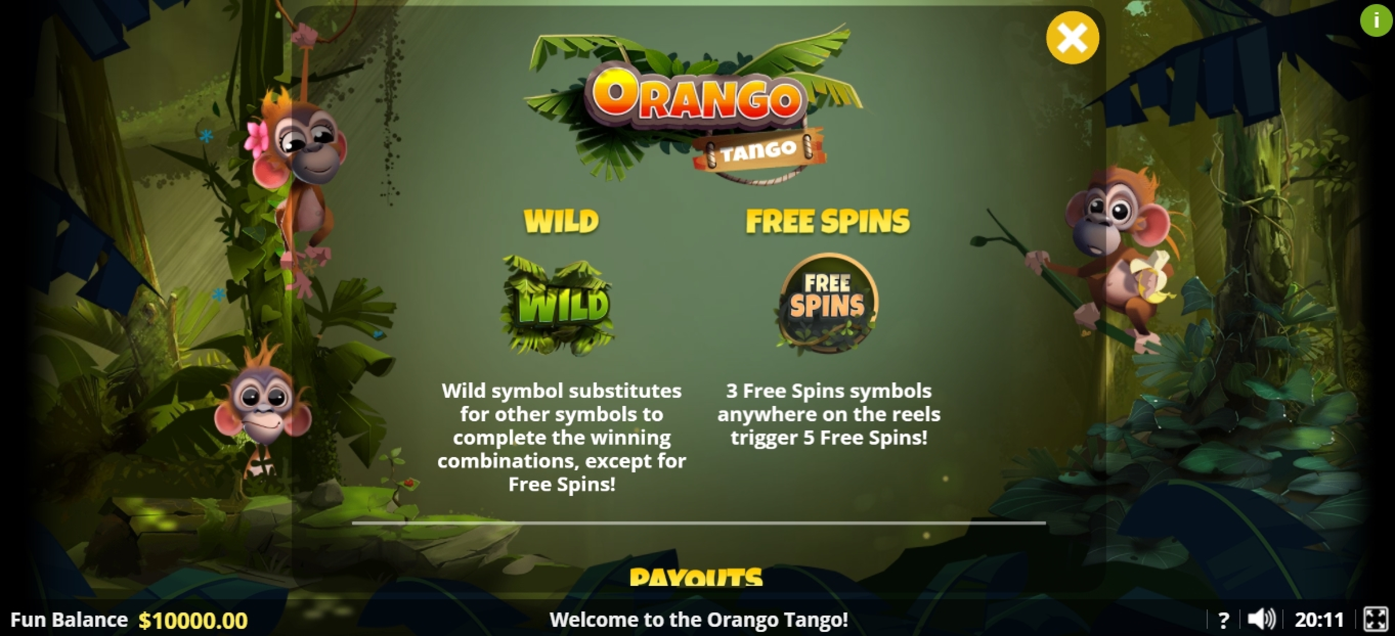 Info of Orango Tango Slot Game by Lady Luck Games