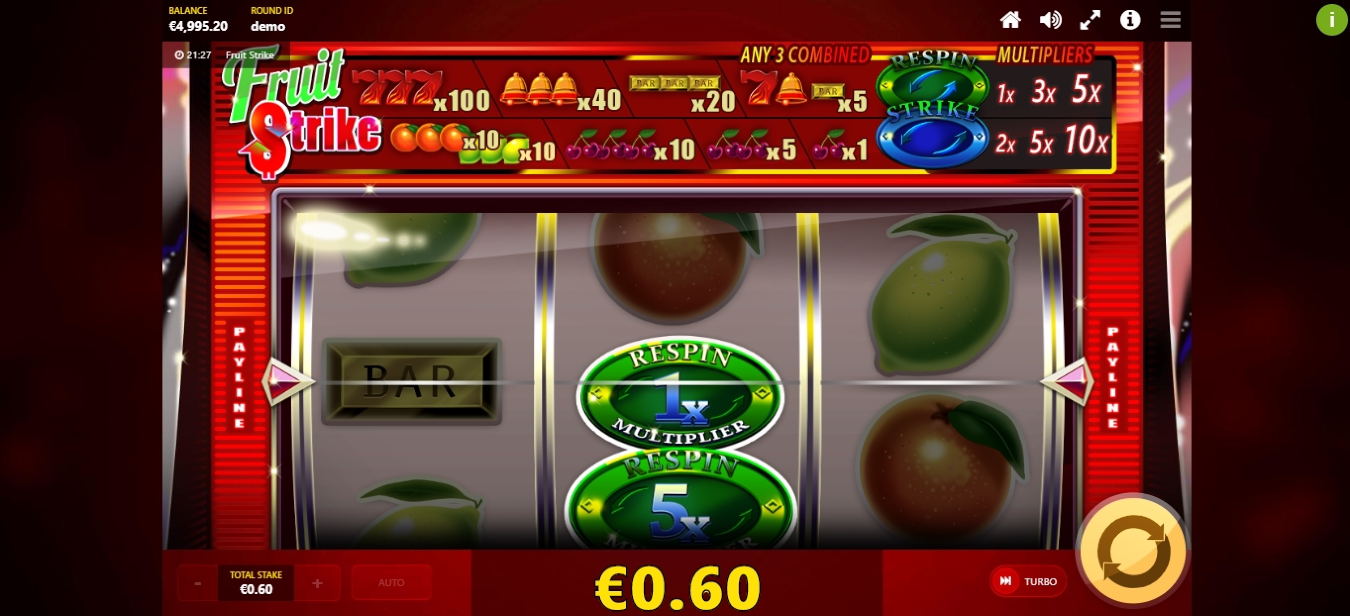 Win Money in Fruit Strike Free Slot Game by Max Win Gaming