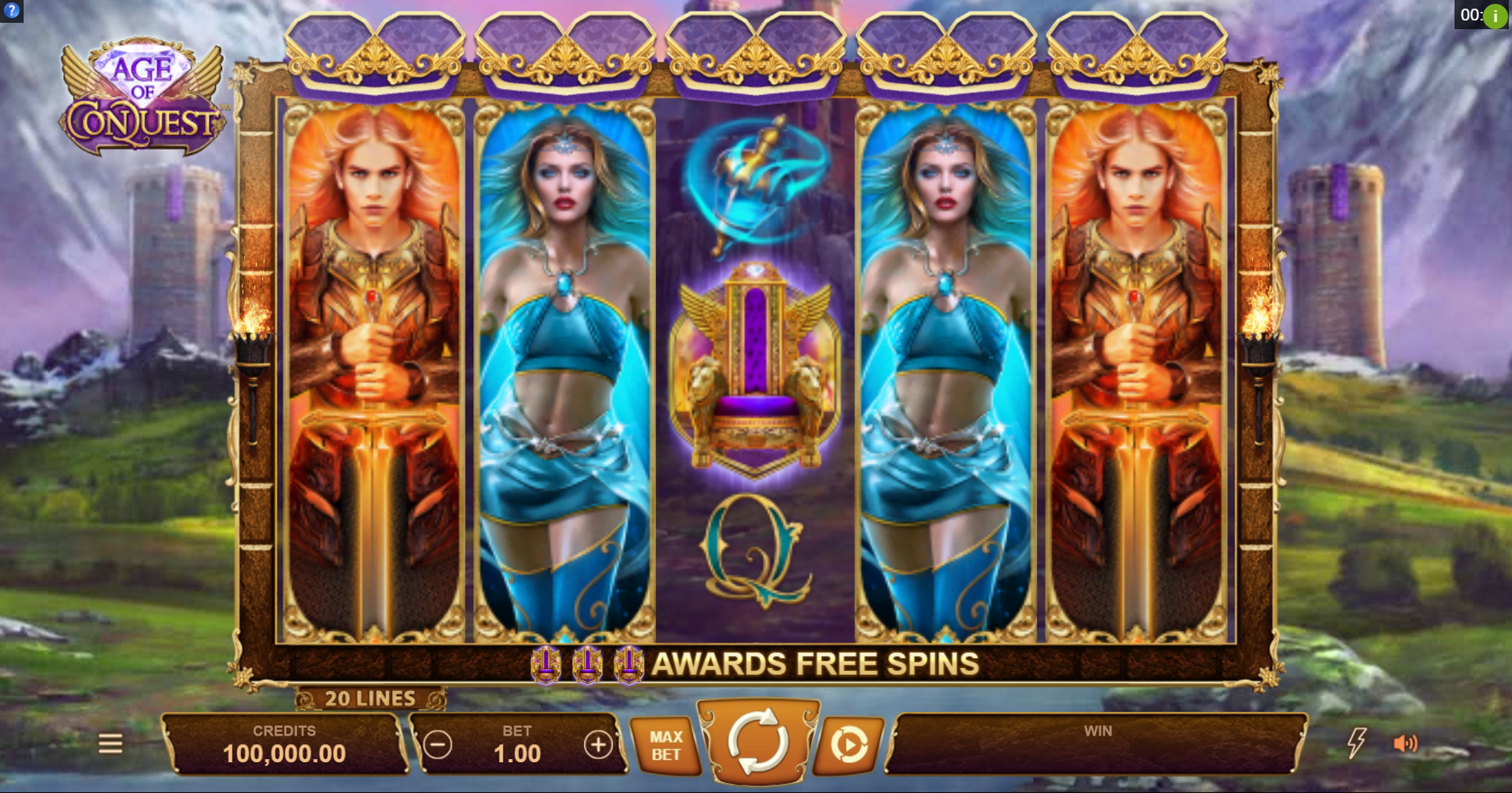 Reels in Age of Conquest Slot Game by Neon Valley Studios