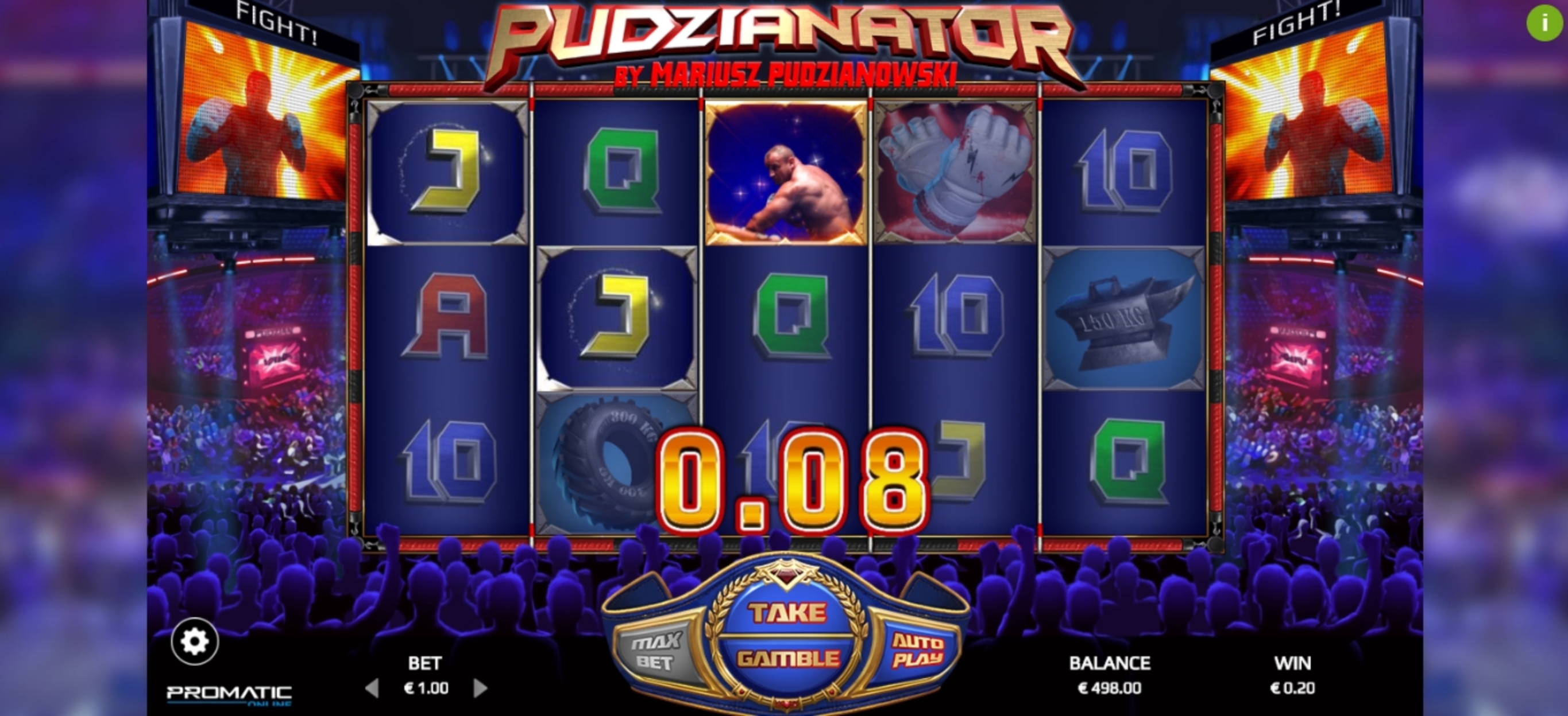 Win Money in Pudzianator Free Slot Game by Promatic Games