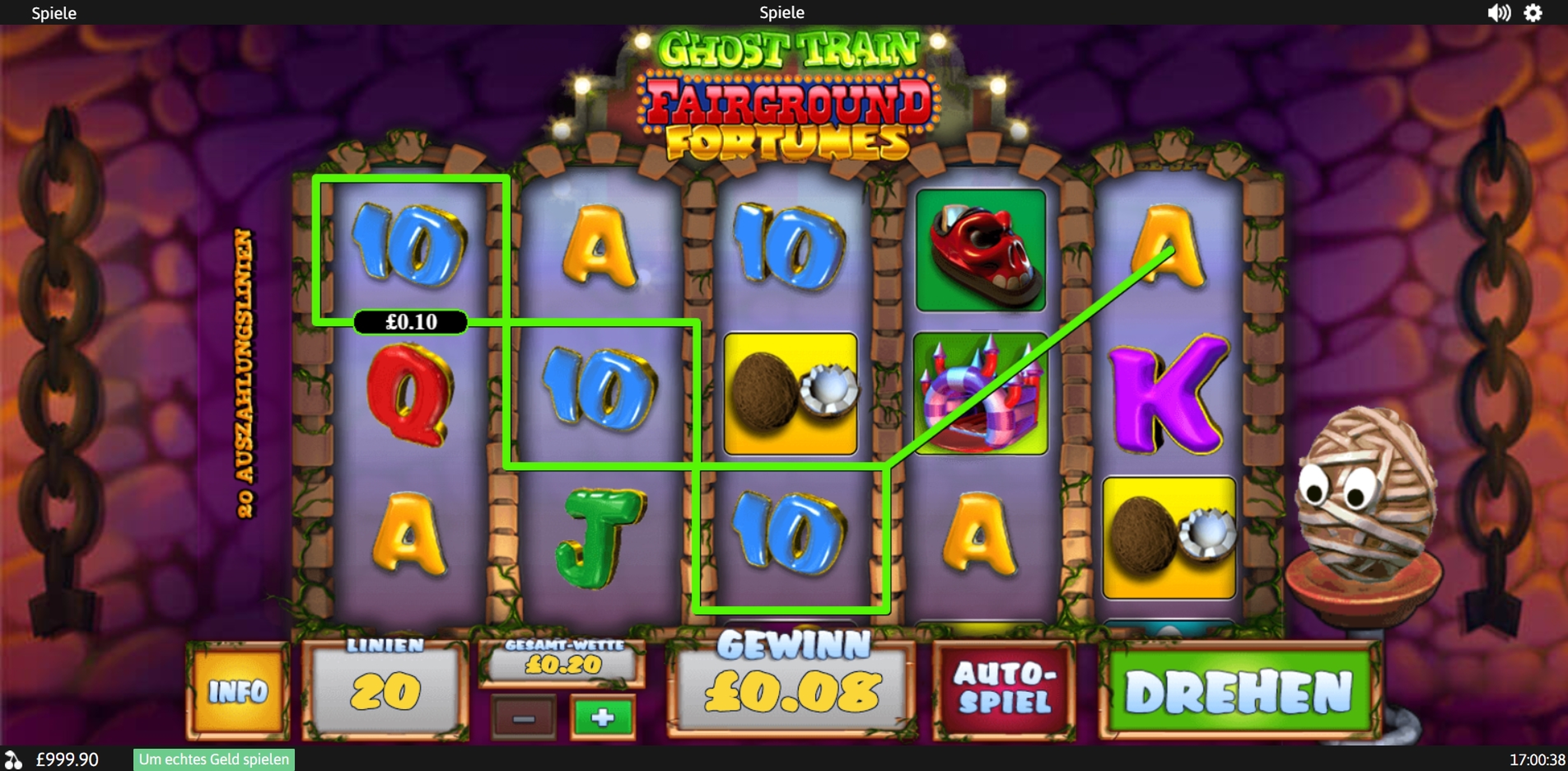 Win Money in Fairground Fortunes Ghost Train Free Slot Game by Psiclone Games