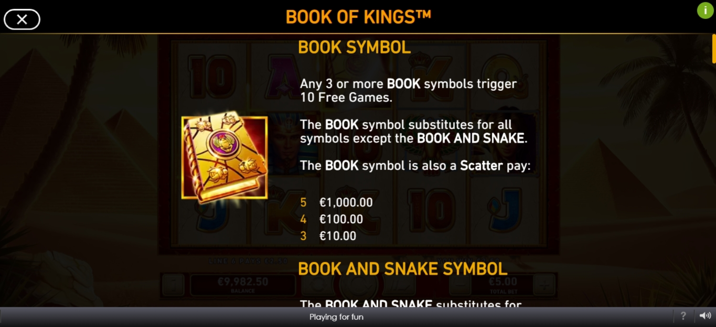 Info of Book Of Kings Slot Game by Rarestone Gaming