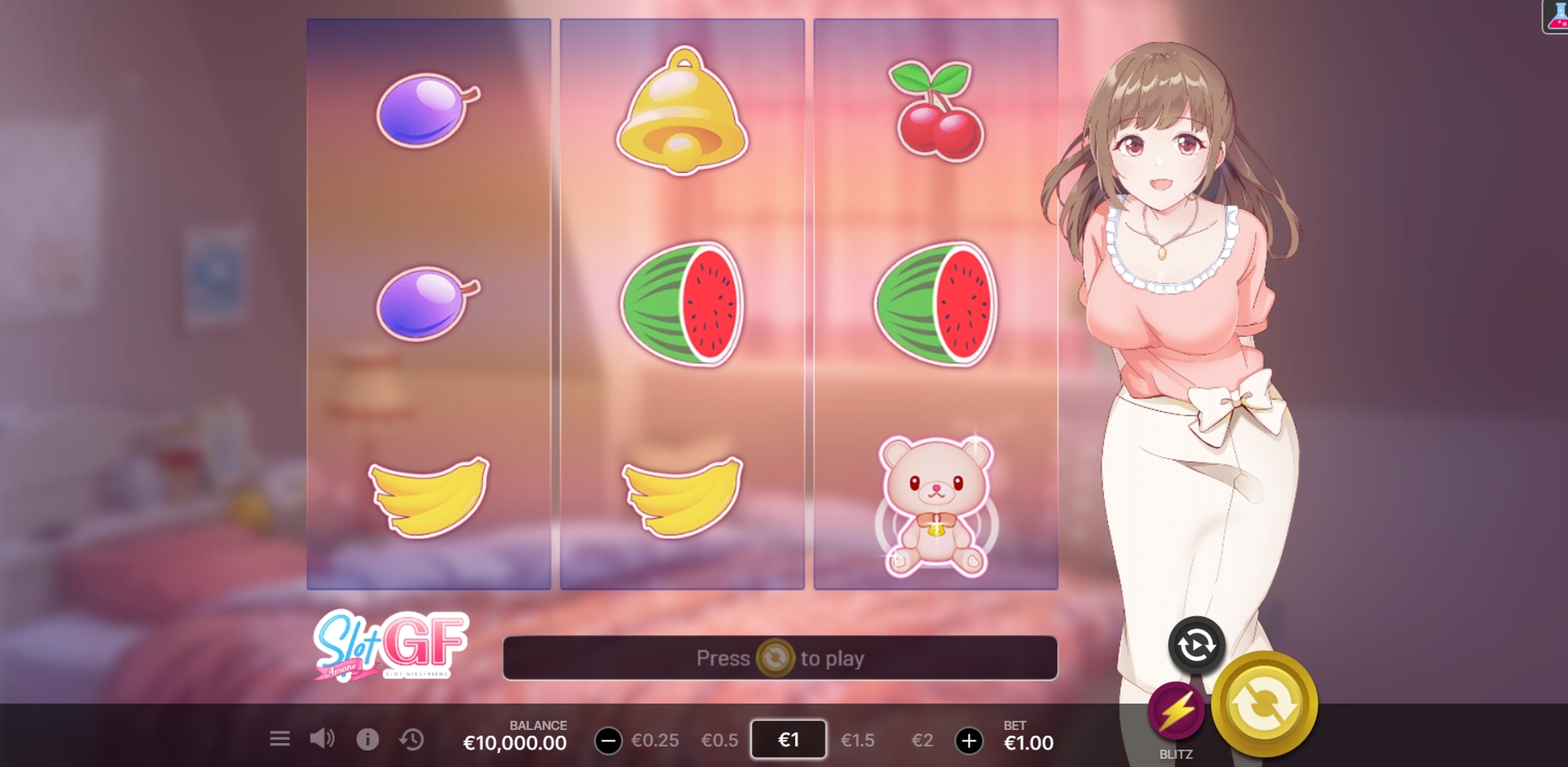 Reels in SlotGF Amane Slot Game by Shock