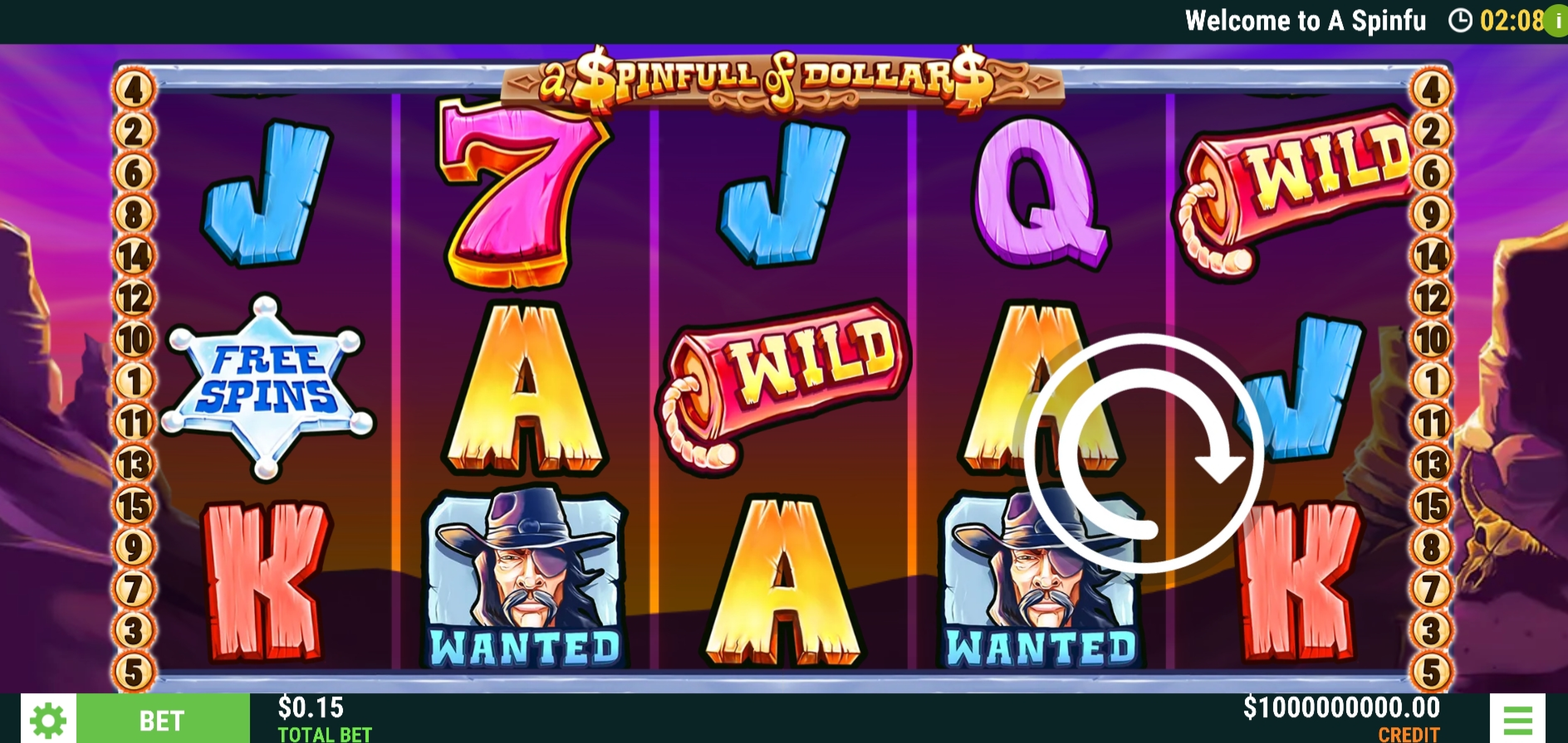 Reels in A Spinfull of Dollars Slot Game by Slot Factory