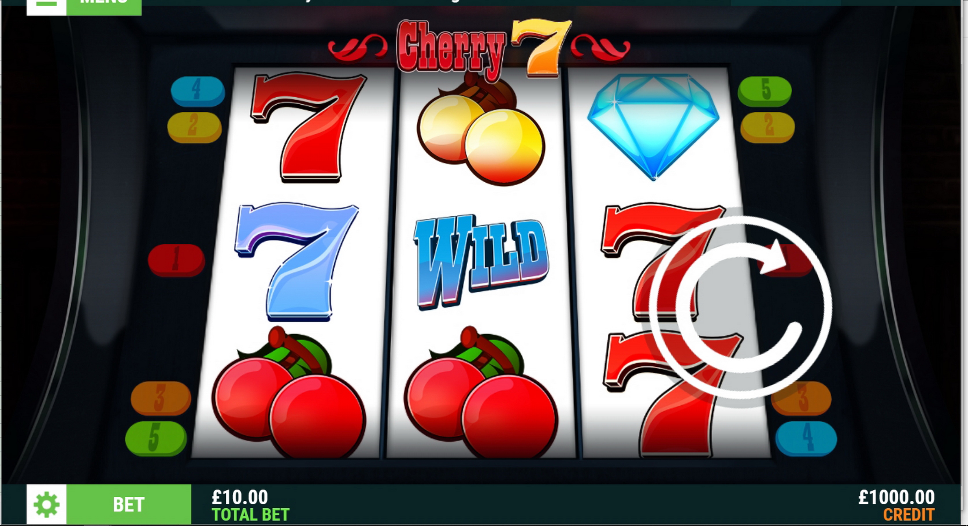 Reels in Cherry 7 Slot Game by Slot Factory