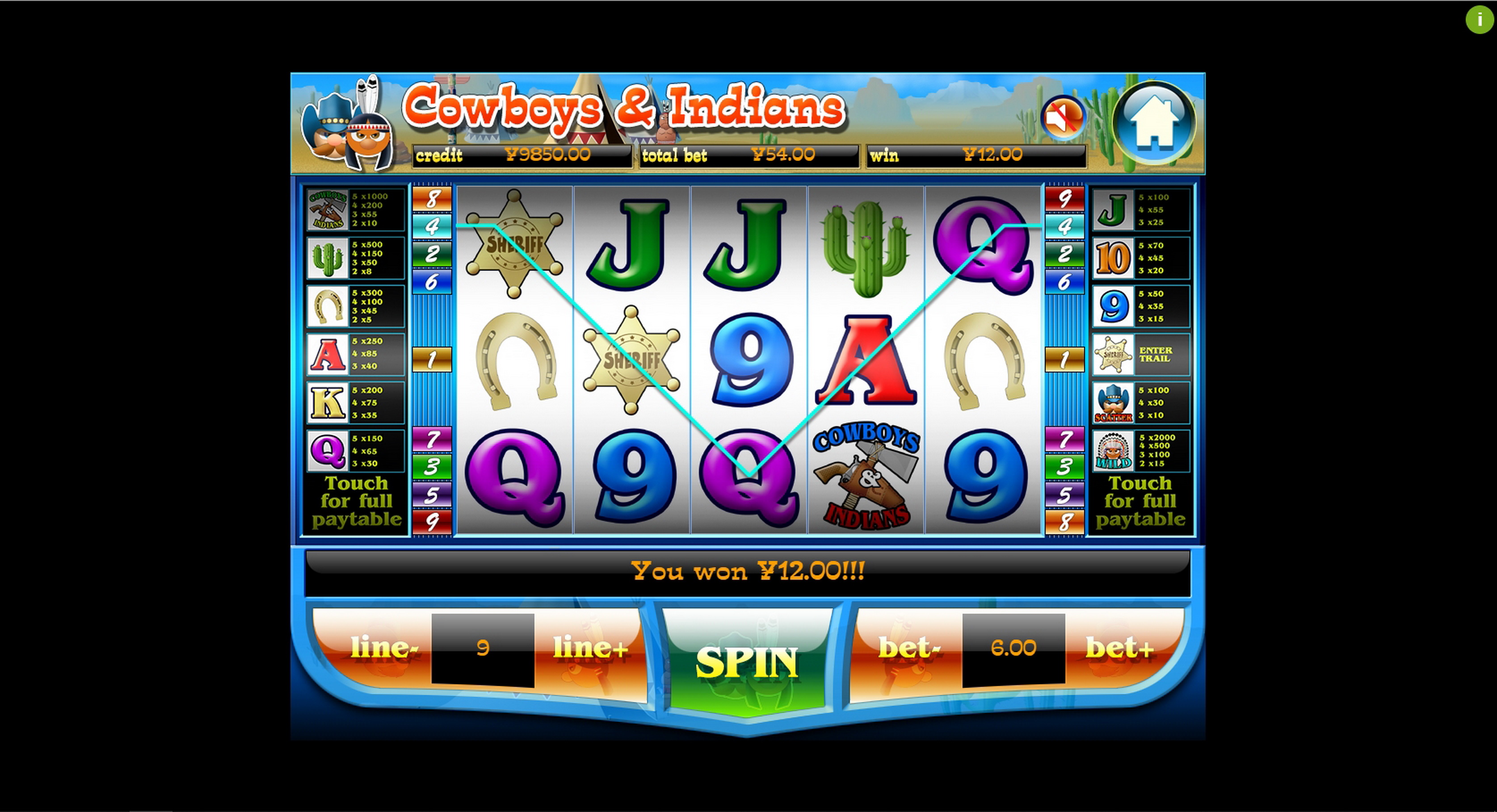 Win Money in Cowboys and Indians Free Slot Game by Slot Factory