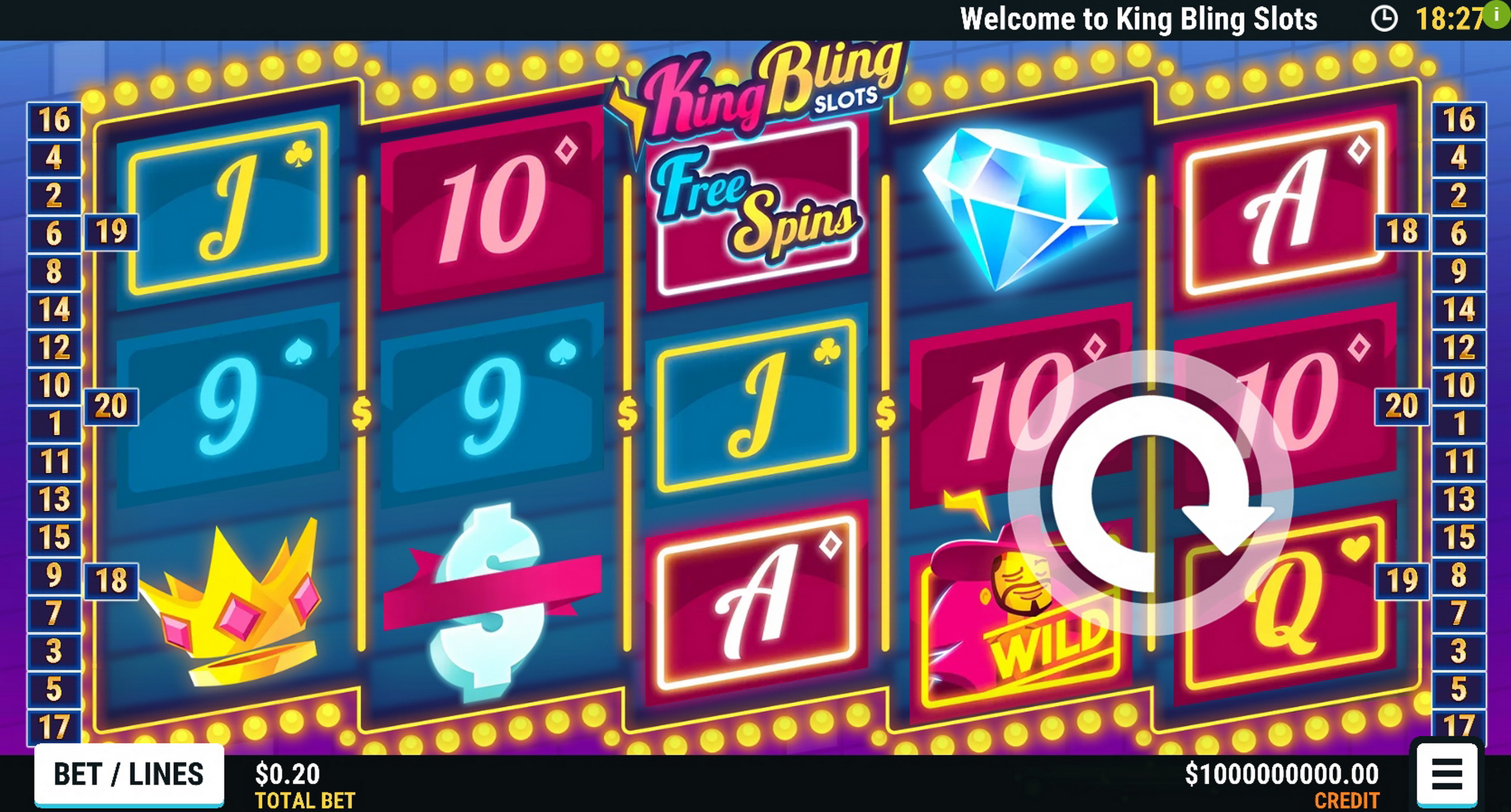 Reels in King Bling Slots Slot Game by Slot Factory