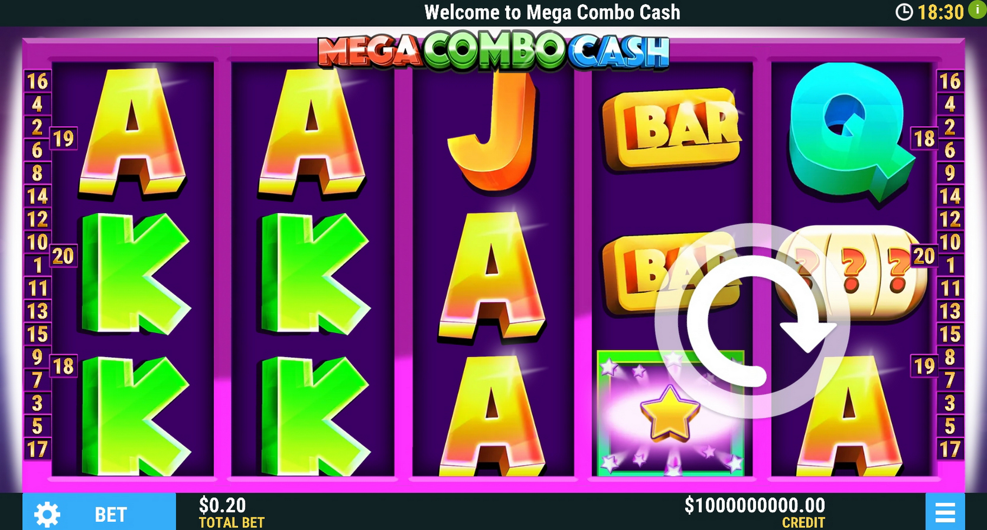 Reels in Mega Combo Cash Slot Game by Slot Factory