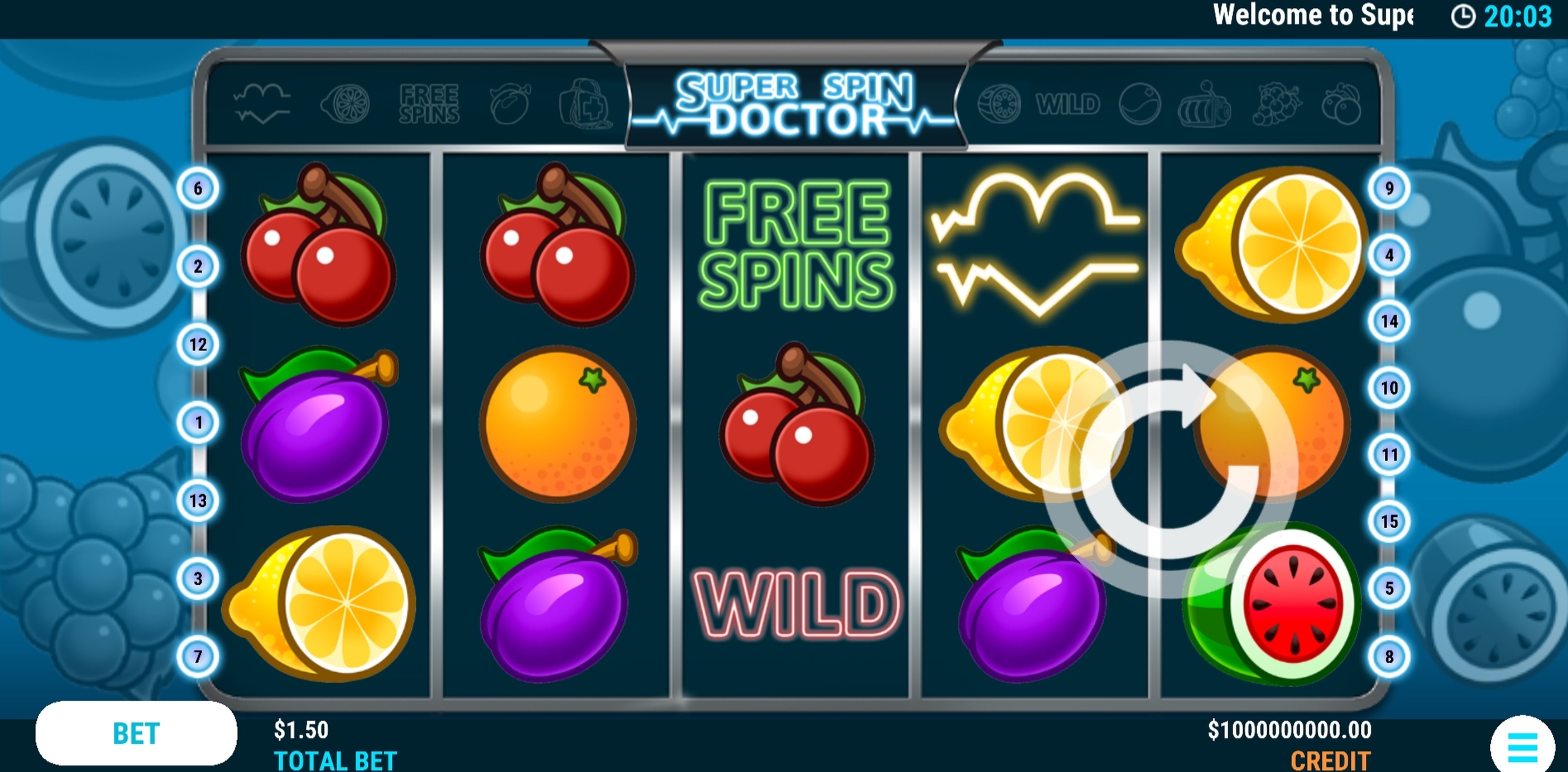 Reels in Super Spin Doctor Slot Game by Slot Factory