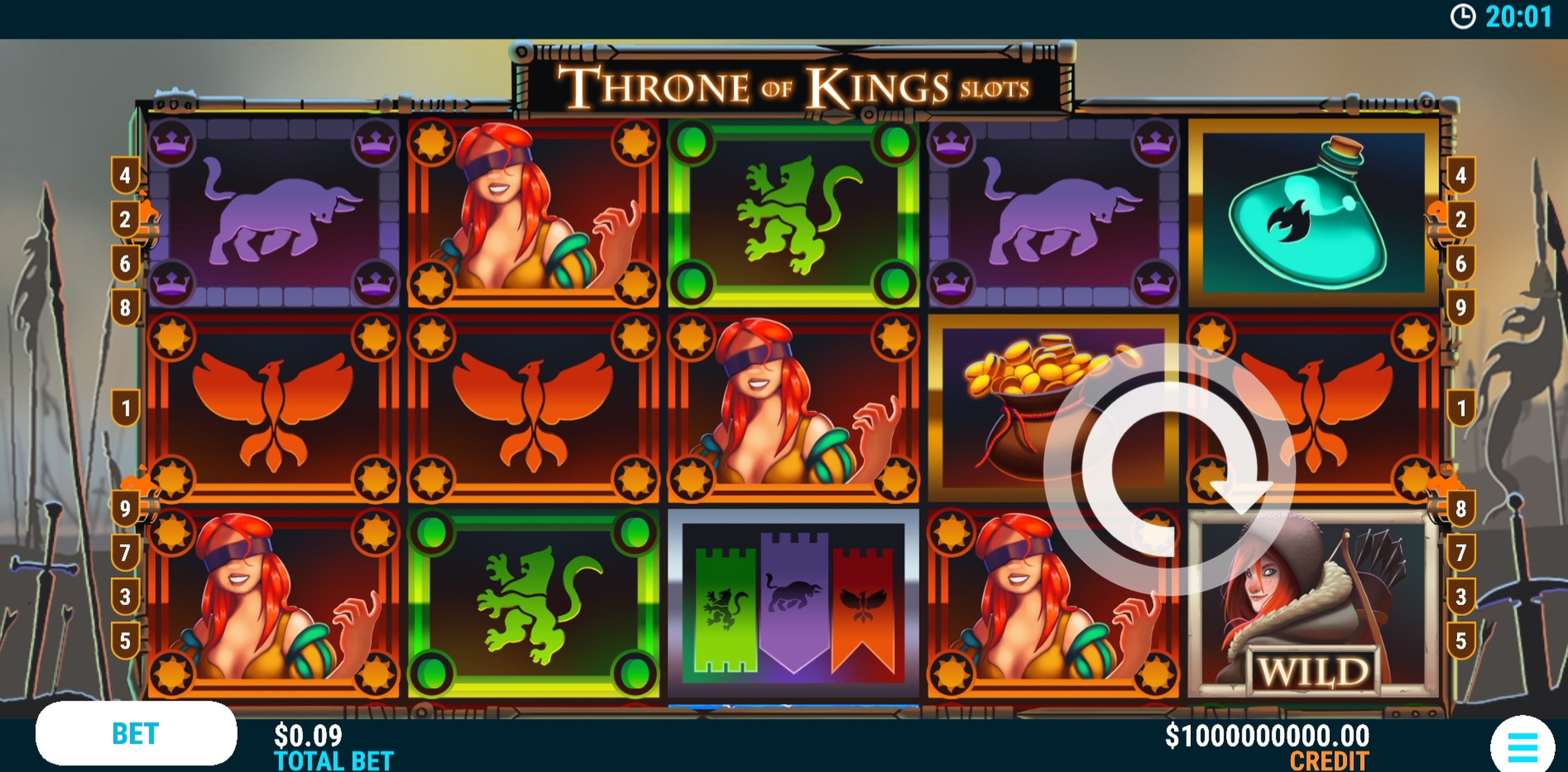 Reels in Throne of Kings Slot Game by Slot Factory