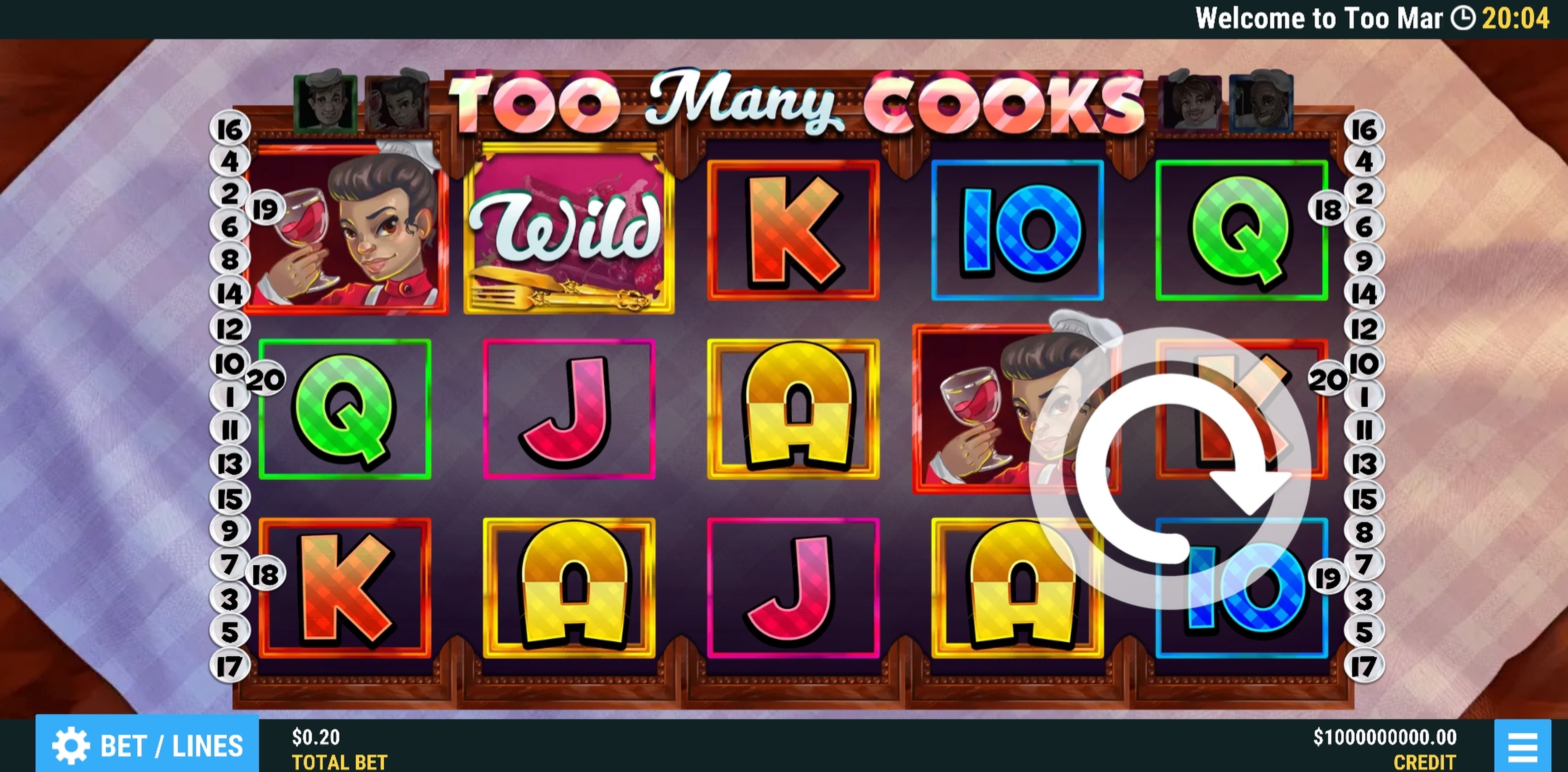 Reels in Too Many Cooks Slot Game by Slot Factory