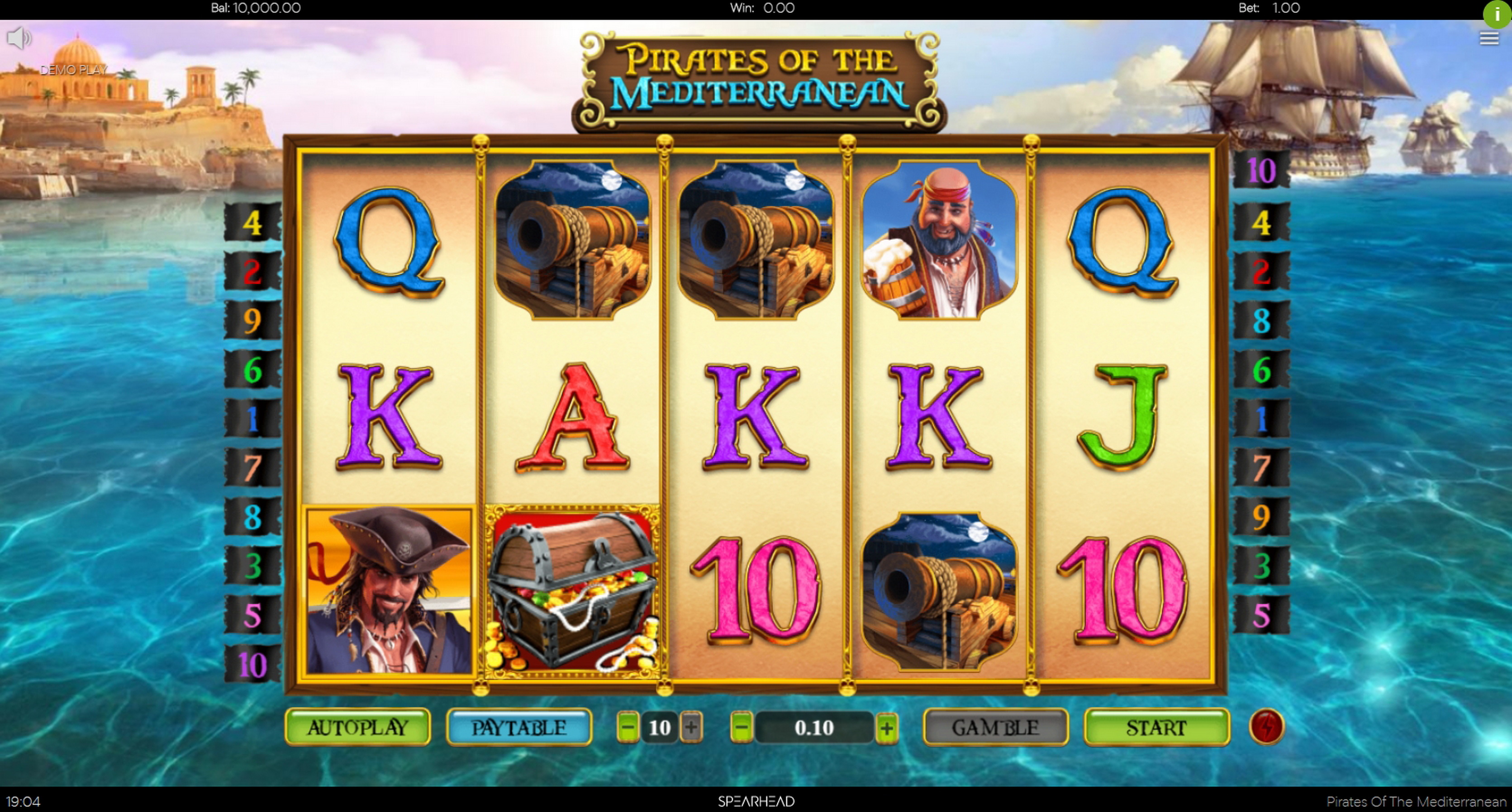 Reels in Pirates Of The Mediterranean Slot Game by Spearhead Studios