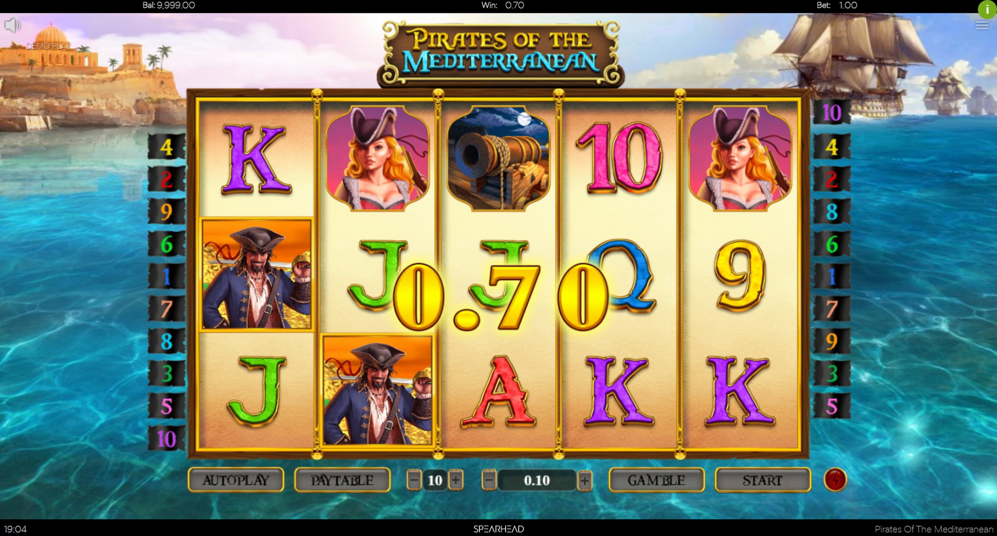 Win Money in Pirates Of The Mediterranean Free Slot Game by Spearhead Studios