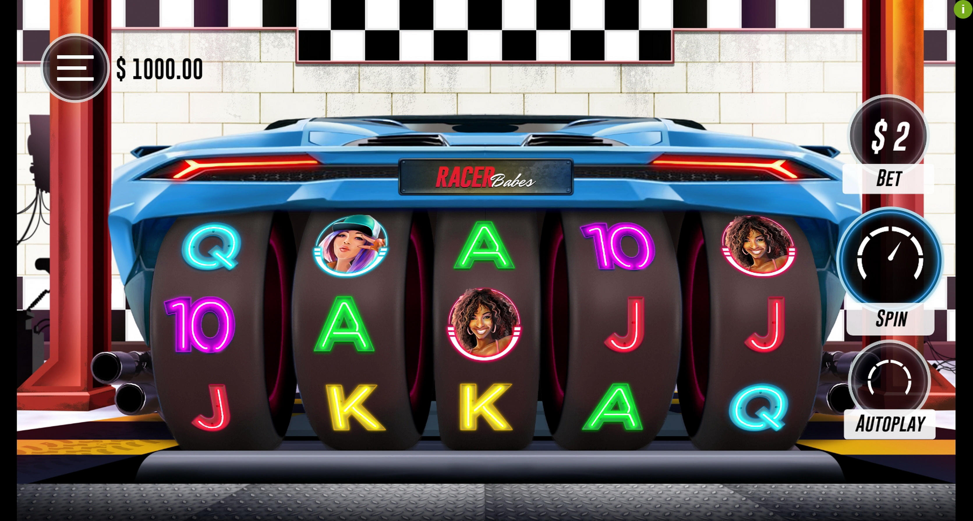 Reels in Racer Babes Slot Game by Woohoo