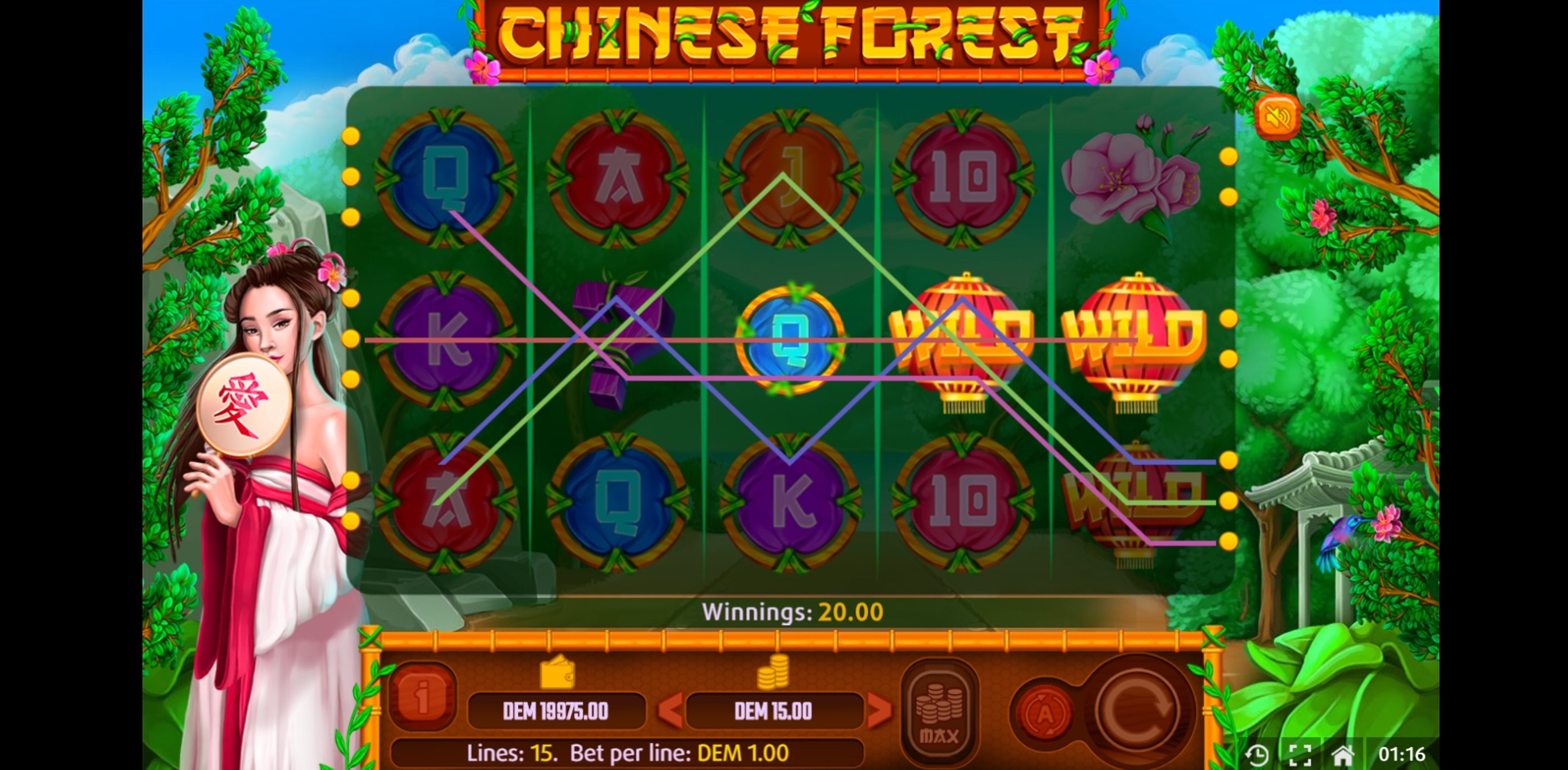 Win Money in Chinese Forest Free Slot Game by X Line