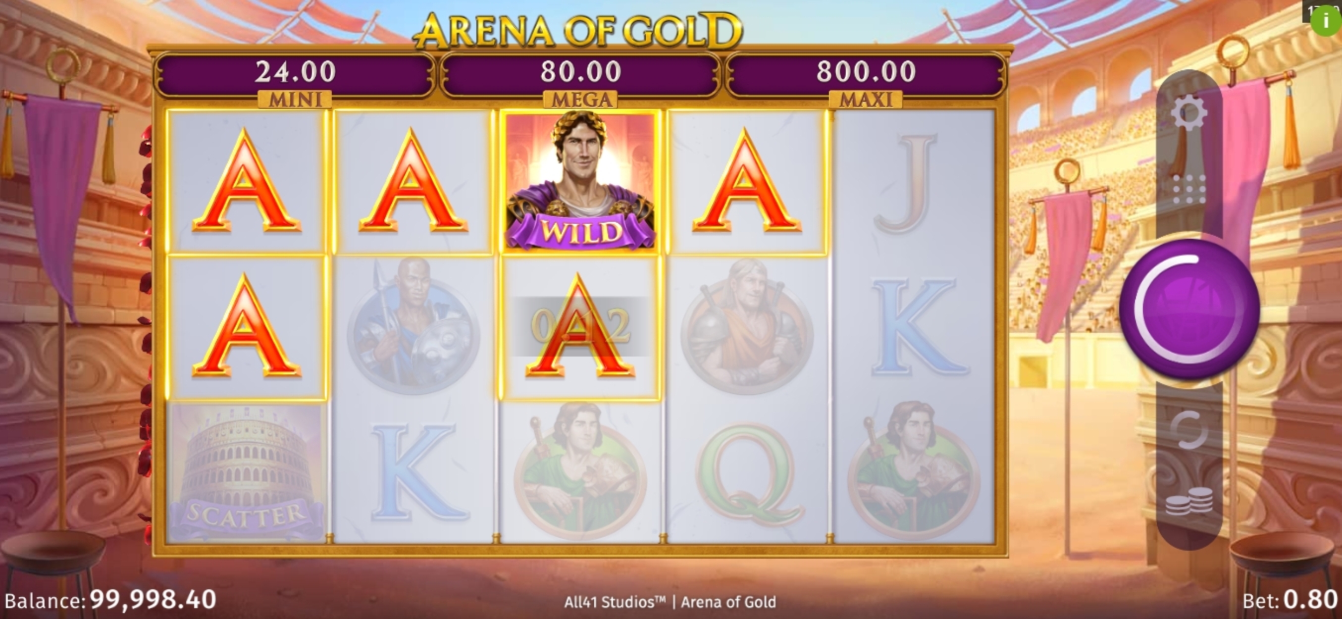 Win Money in Arena of Gold Free Slot Game by All41 Studios