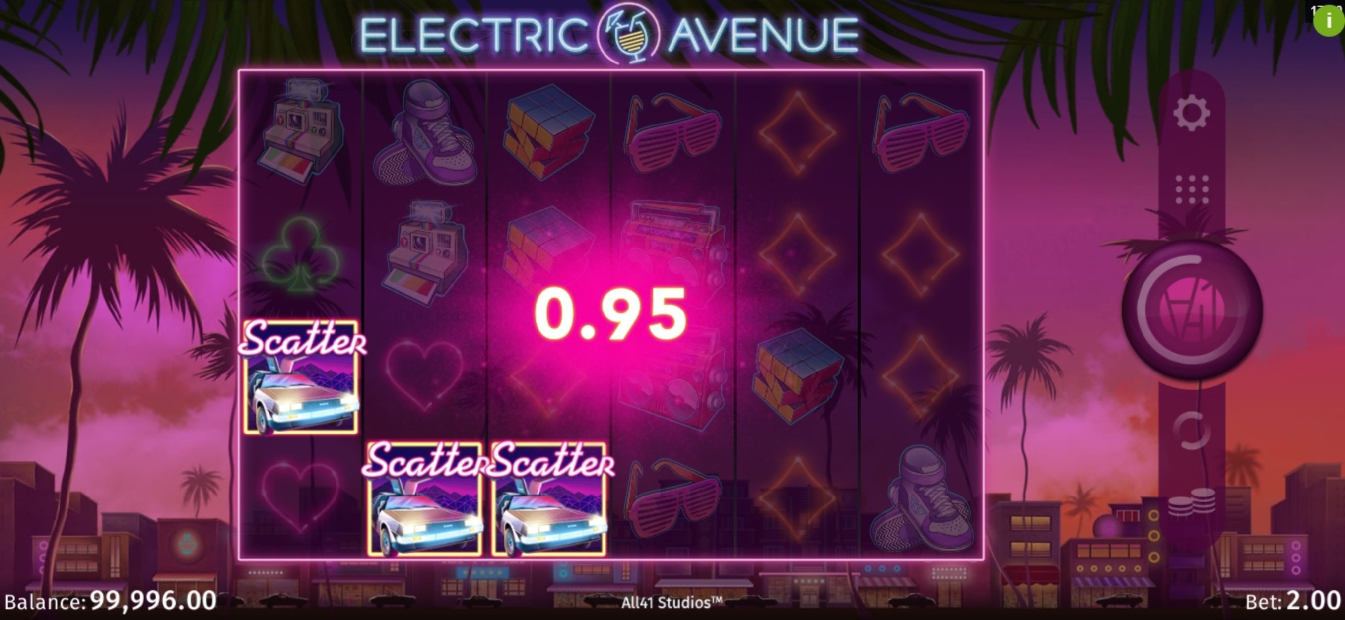 Win Money in Electric Avenue Free Slot Game by All41 Studios