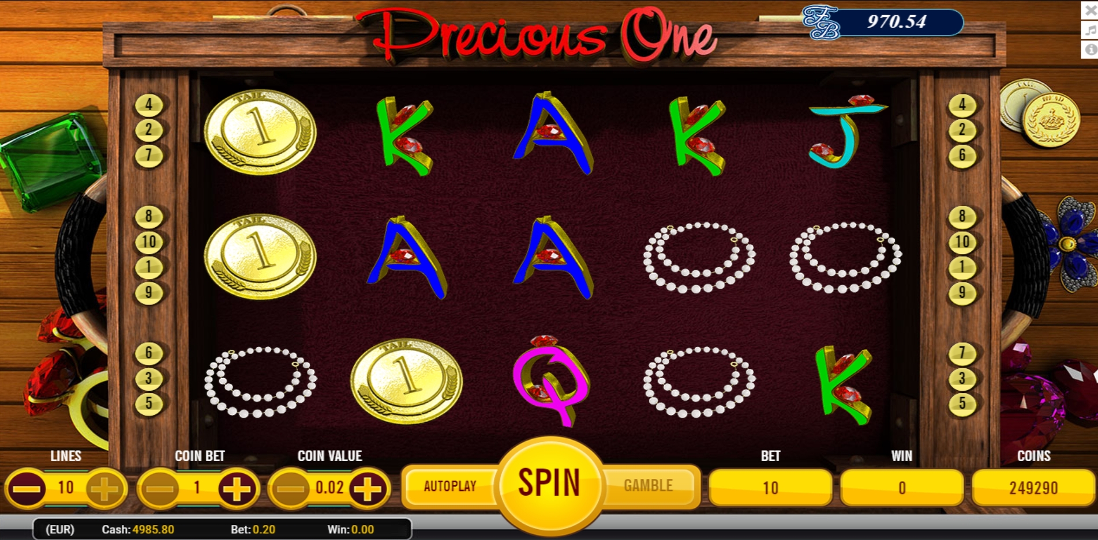Reels in Precious One Slot Game by AlteaGaming