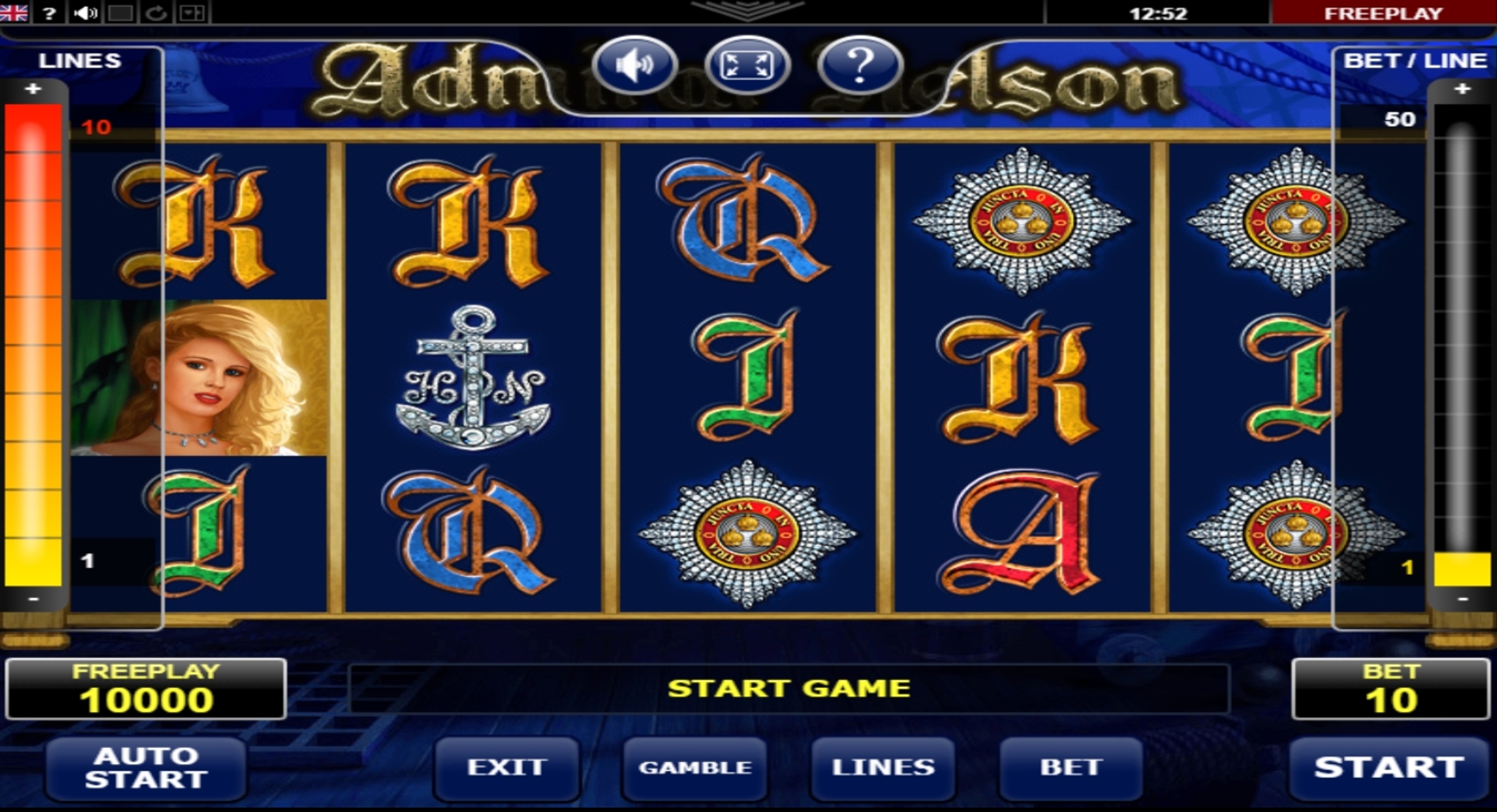 Reels in Admiral Nelson Slot Game by Amatic Industries
