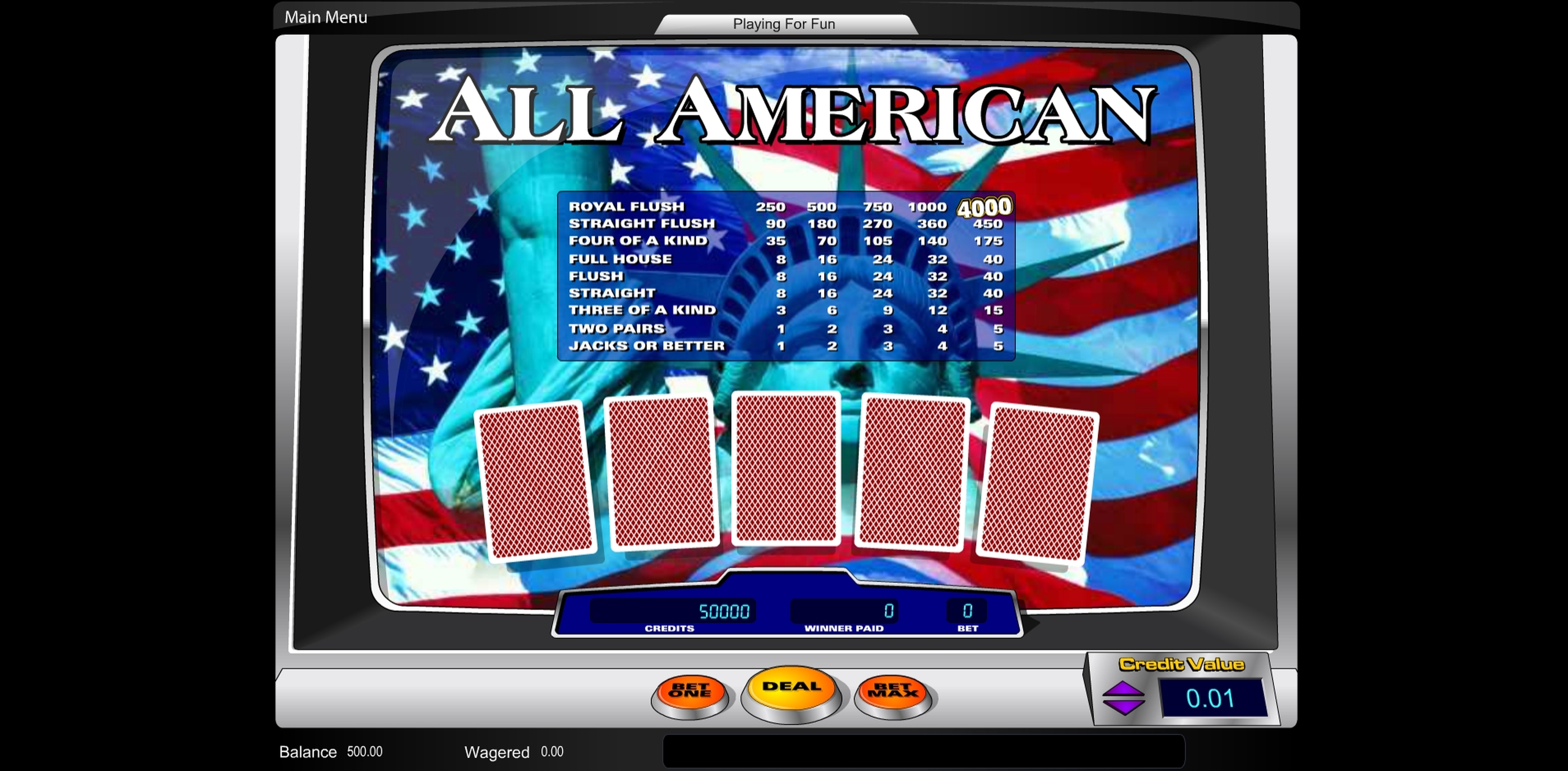 Reels in All American (Amaya) Slot Game by Amaya