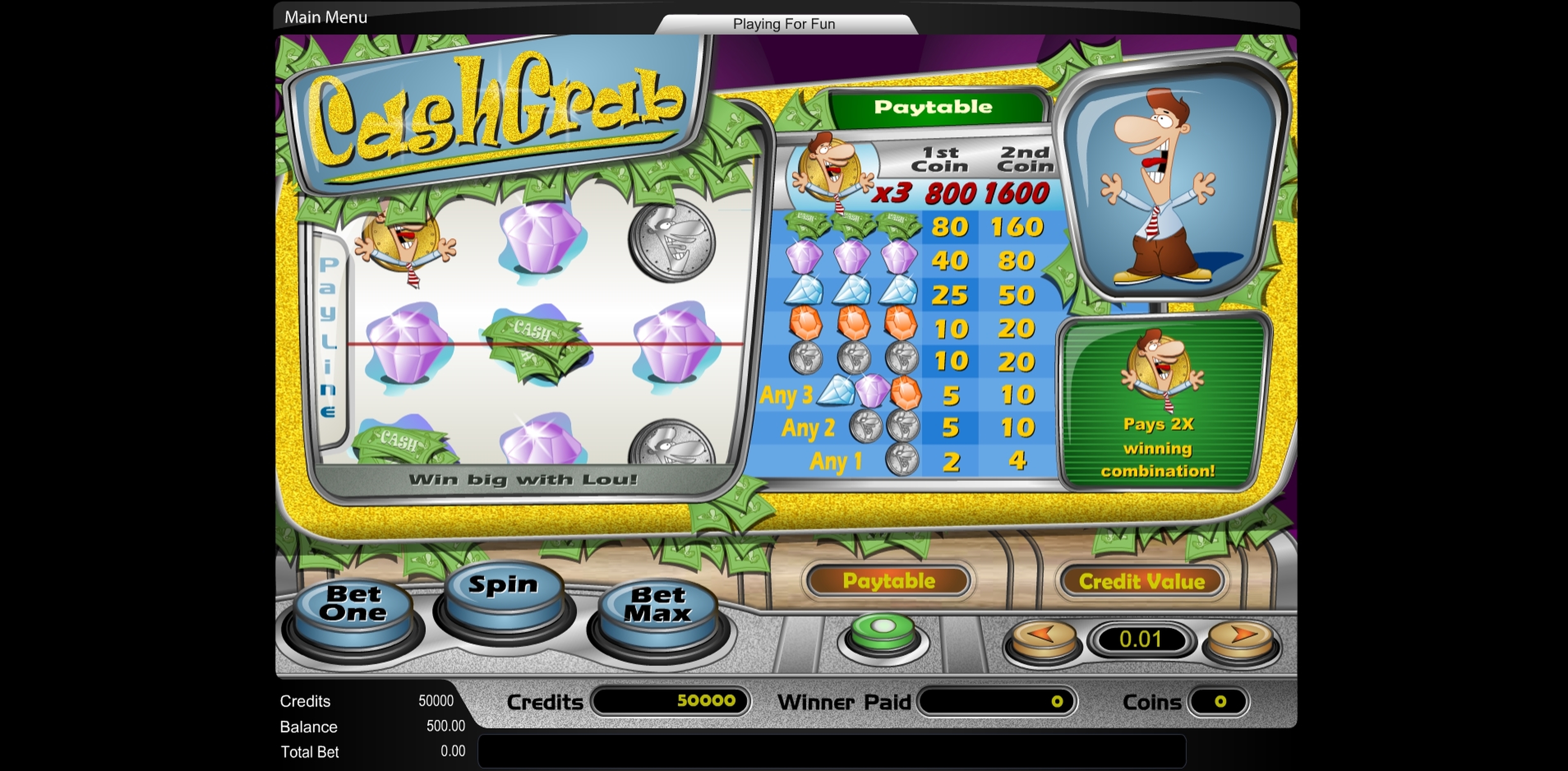 Reels in Cash Grab Slot Game by Amaya