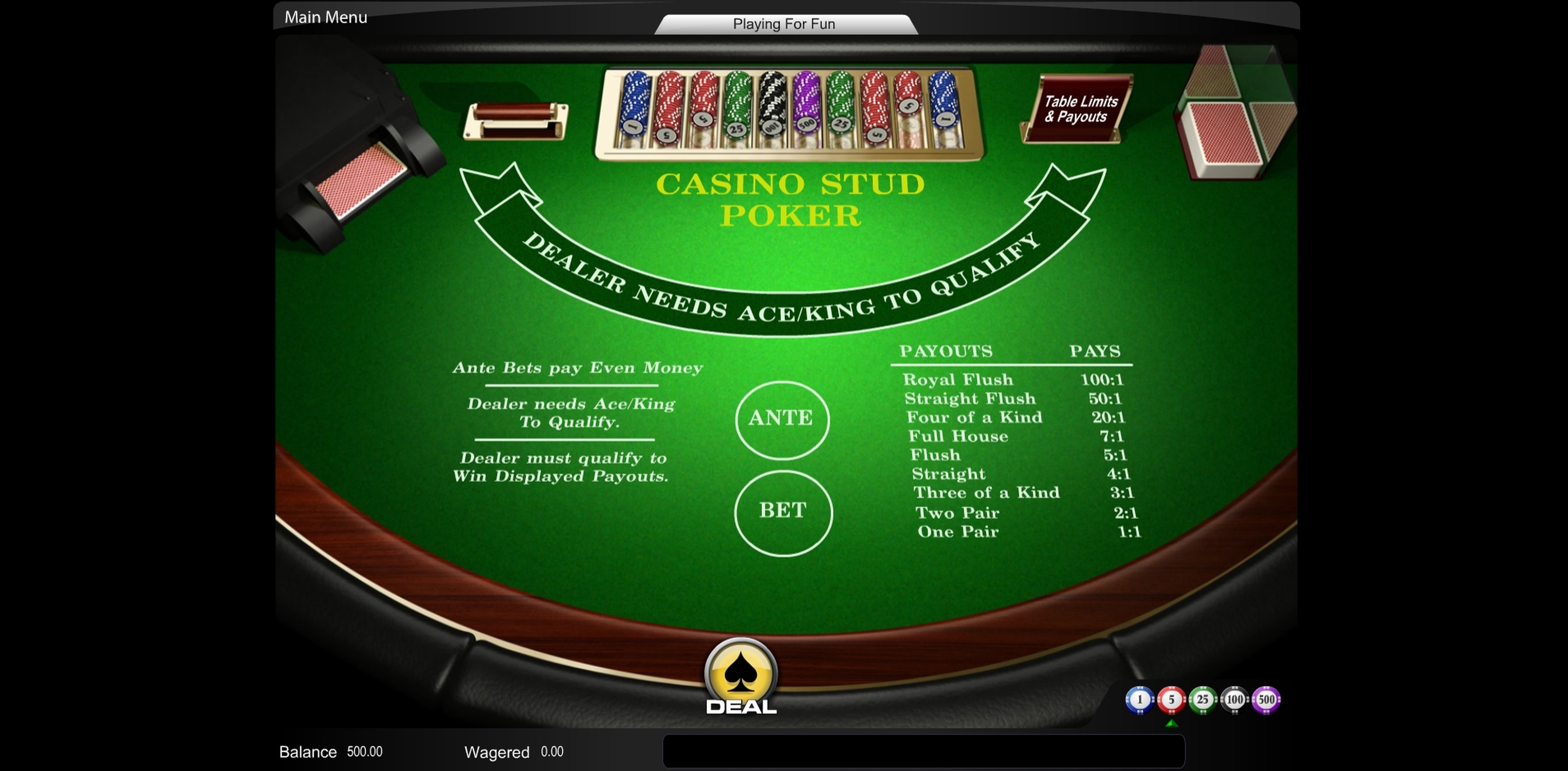 Reels in Casino Stud Poker (Amaya) Slot Game by Amaya