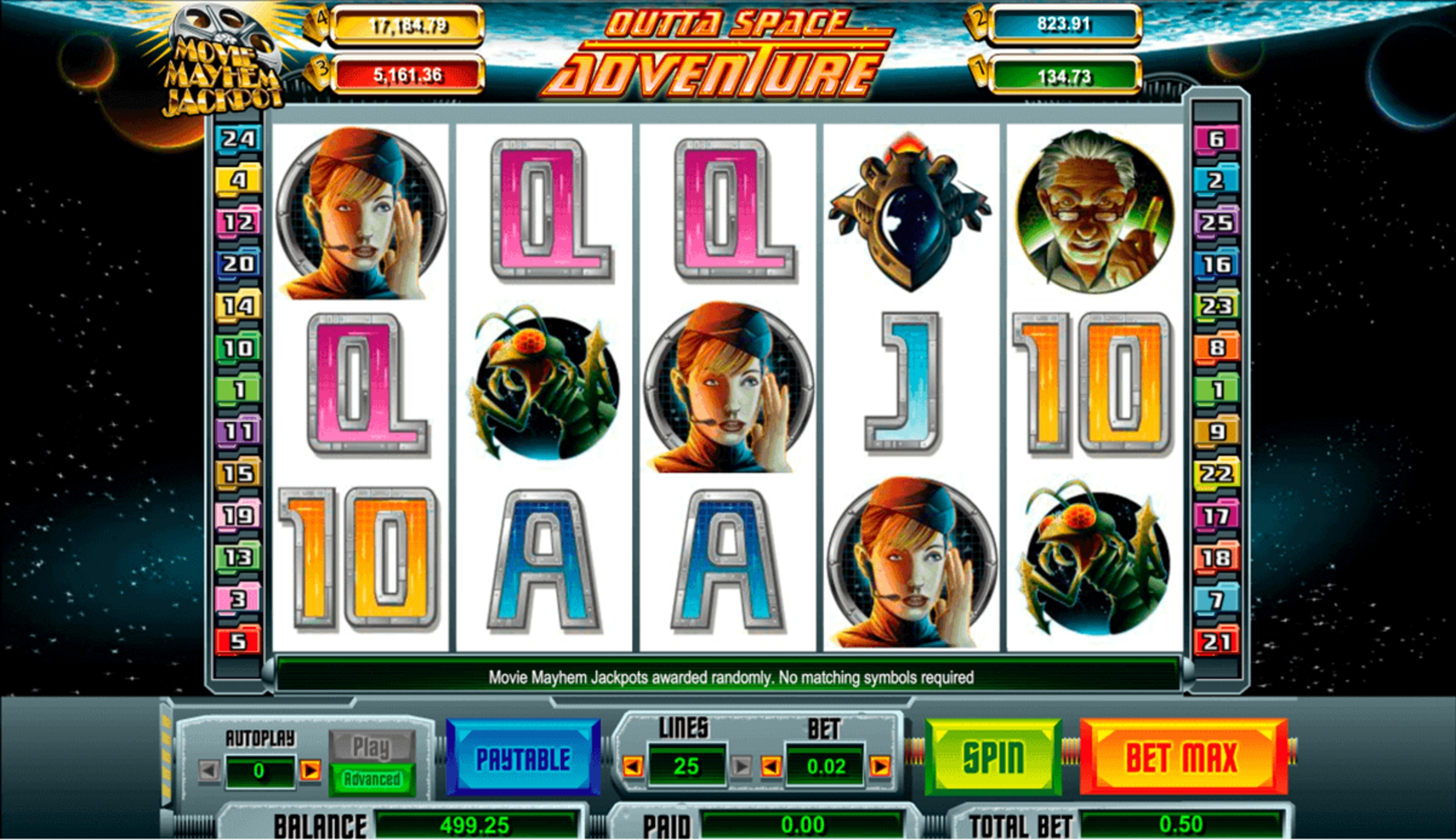 The Outta Space Adventure Online Slot Demo Game by Amaya