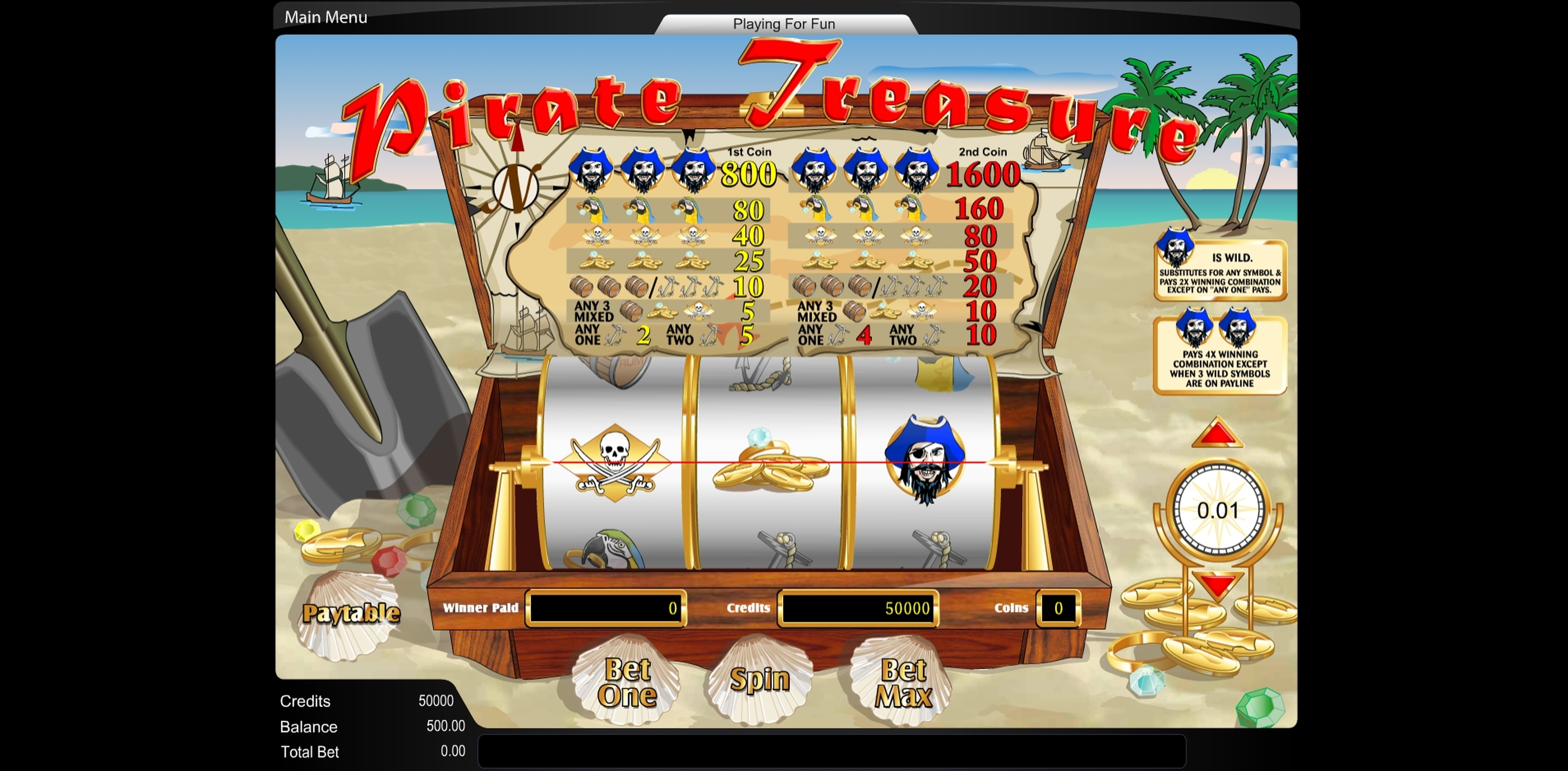 Reels in Pirate Treasure (Amaya) Slot Game by Amaya
